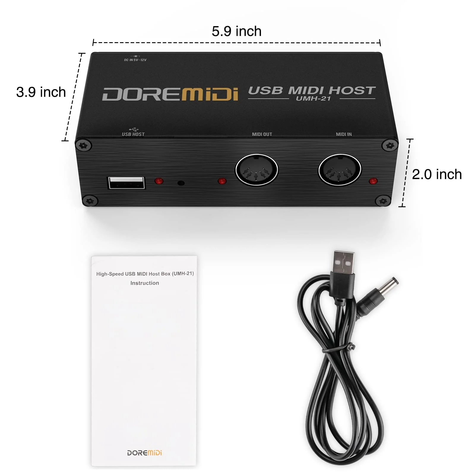 CAMOLA Upgraded USB Host MIDI Interface1-in and 1-out, MIDI Host Box High Speed USB to MIDI Converter, standard MIDI 16 channels, Compatible with USB1.0/1.1(UMH-21) sw-M01592 - Image 7