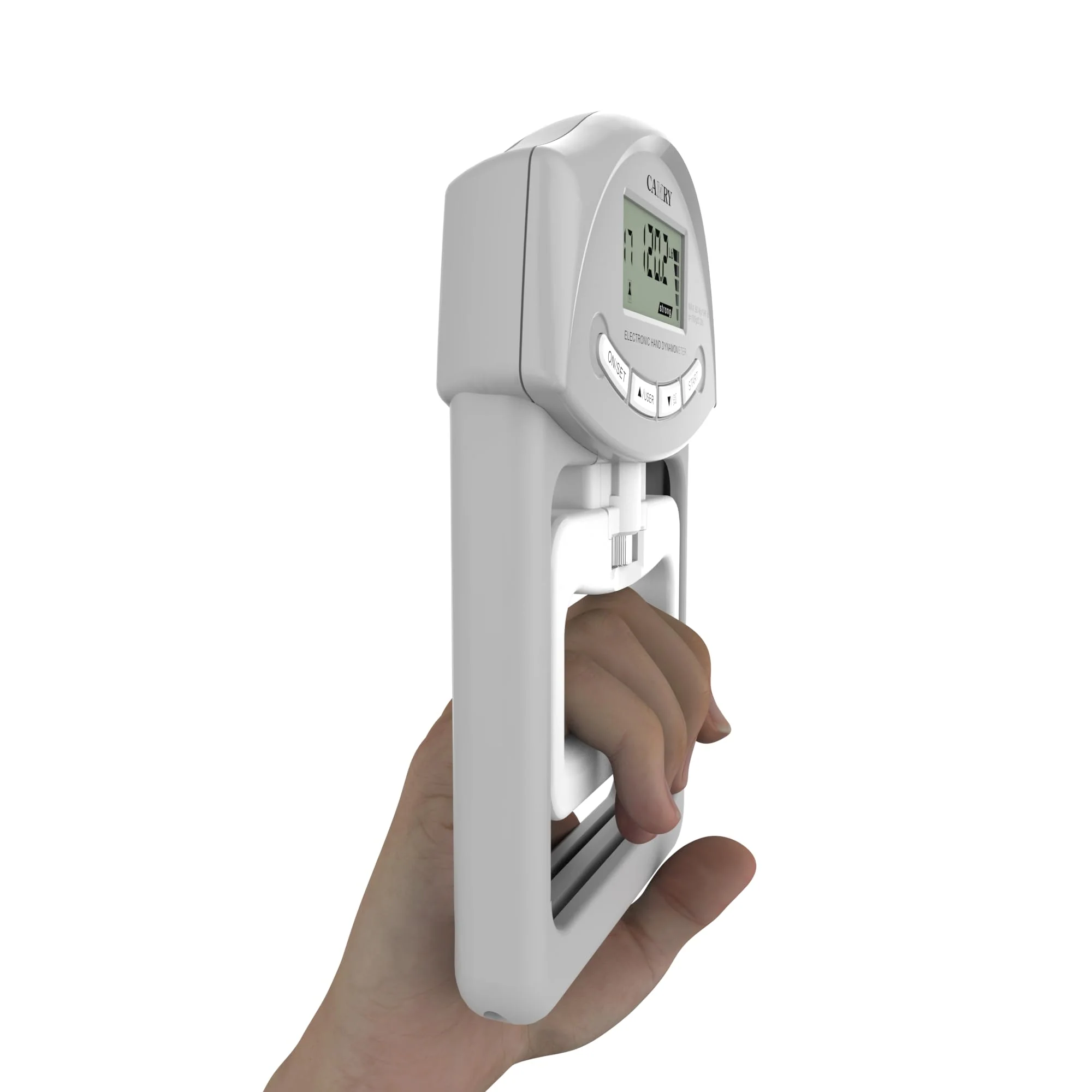 CAMRY Digital Hand Dynamometer Grip Strength Measurement Meter 198Lbs / 90Kgs Auto Capturing Electronic Hand Grip Power Grey & White - Image 5