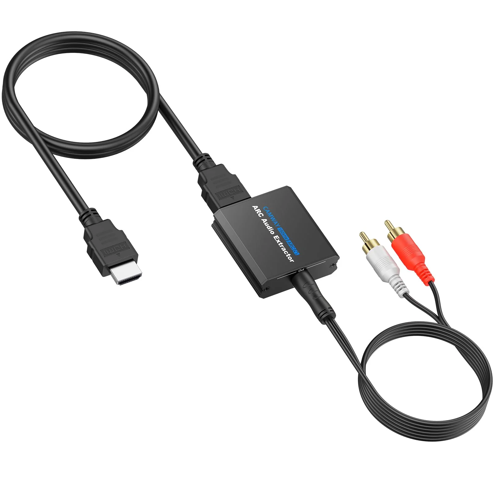 CAMWAY 192KHz ARC Audio Extractor - ARC to 3.5mm Audio Adapter for TV to Sound System Headphone, ARC Converter Built-in Professional Amplifier Chip with 3.5mm Cable(Not for HDMI,eARC Interface) 3.3+3.3ft