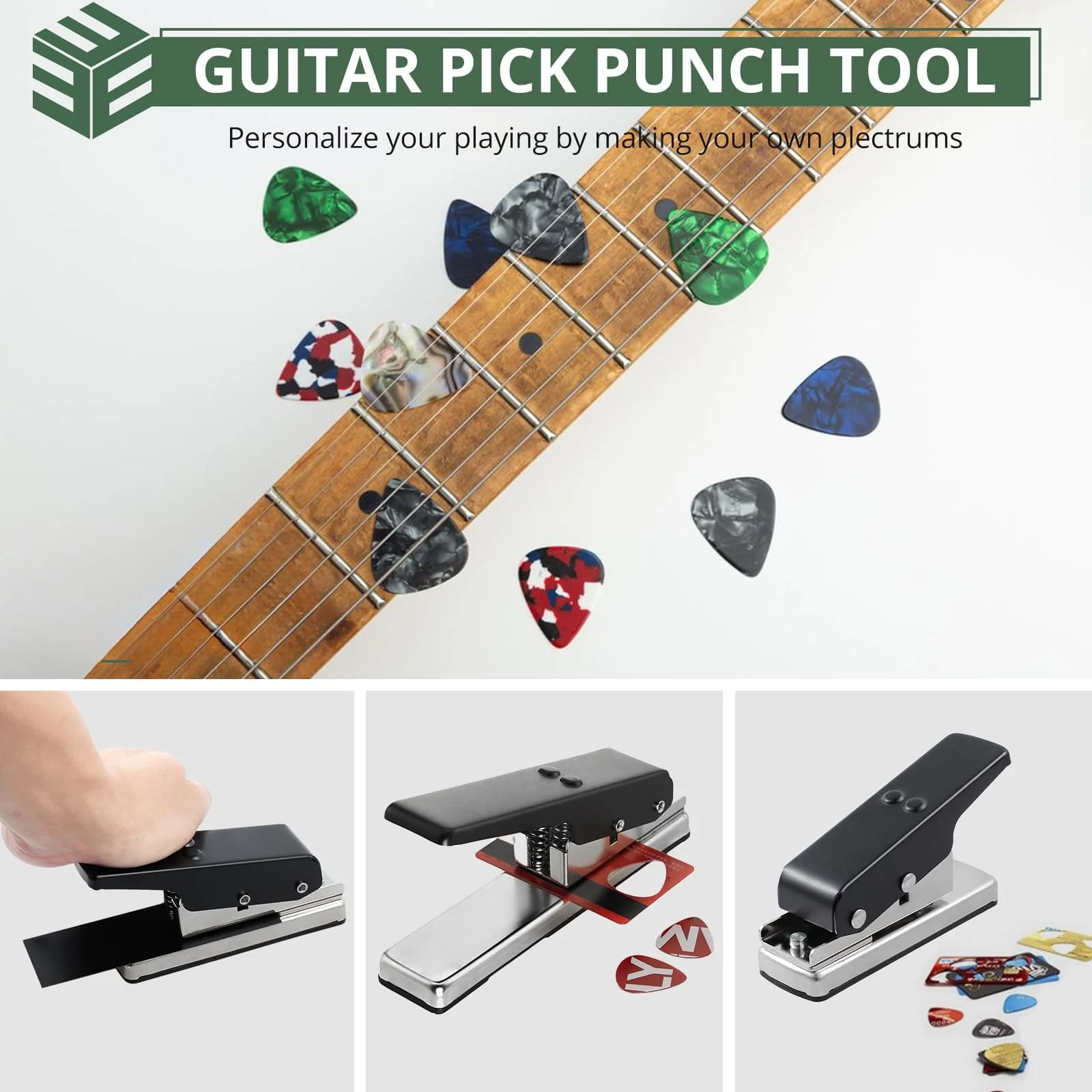 CAMWAY Guitar Pick Maker Punch Tool Heavy Duty DIY Maker Hole Punch Plastic Card Cutter Machine Unique Guitar Picks, Works Great on All Sorts of Materials - ABS, PVC, Old Credit Cards, Gift Cards - Image 2