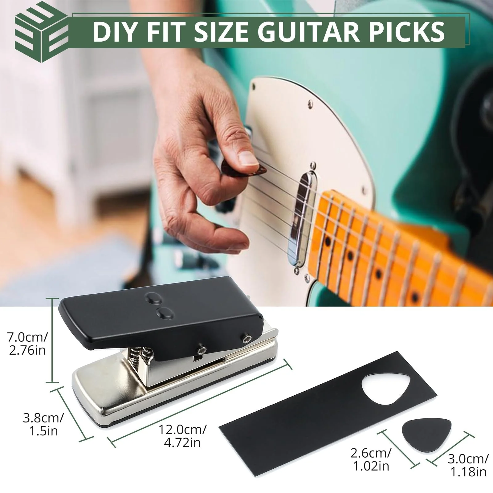 CAMWAY Guitar Pick Maker Punch Tool Heavy Duty DIY Maker Hole Punch Plastic Card Cutter Machine Unique Guitar Picks, Works Great on All Sorts of Materials - ABS, PVC, Old Credit Cards, Gift Cards - Image 3