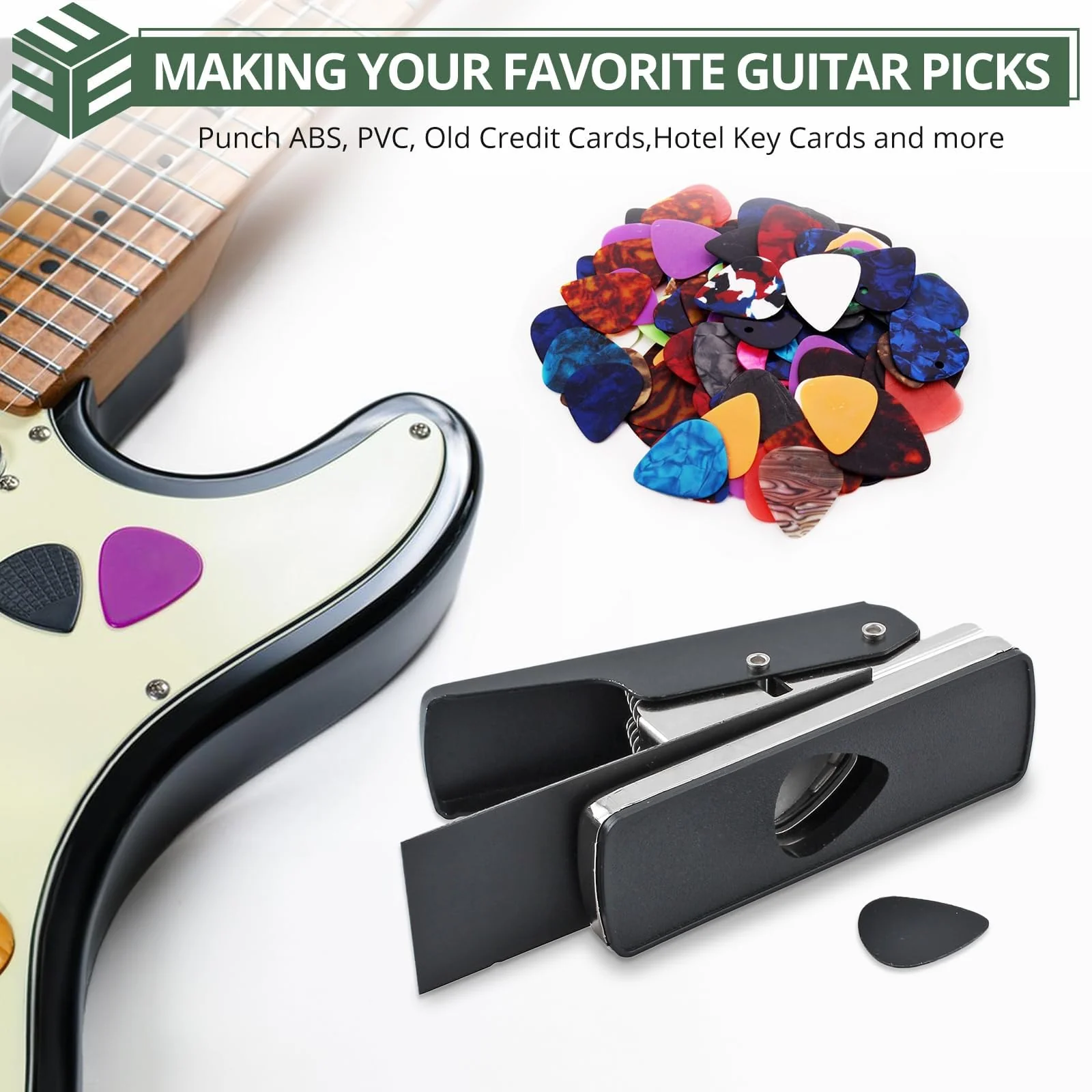CAMWAY Guitar Pick Maker Punch Tool Heavy Duty DIY Maker Hole Punch Plastic Card Cutter Machine Unique Guitar Picks, Works Great on All Sorts of Materials - ABS, PVC, Old Credit Cards, Gift Cards - Image 4