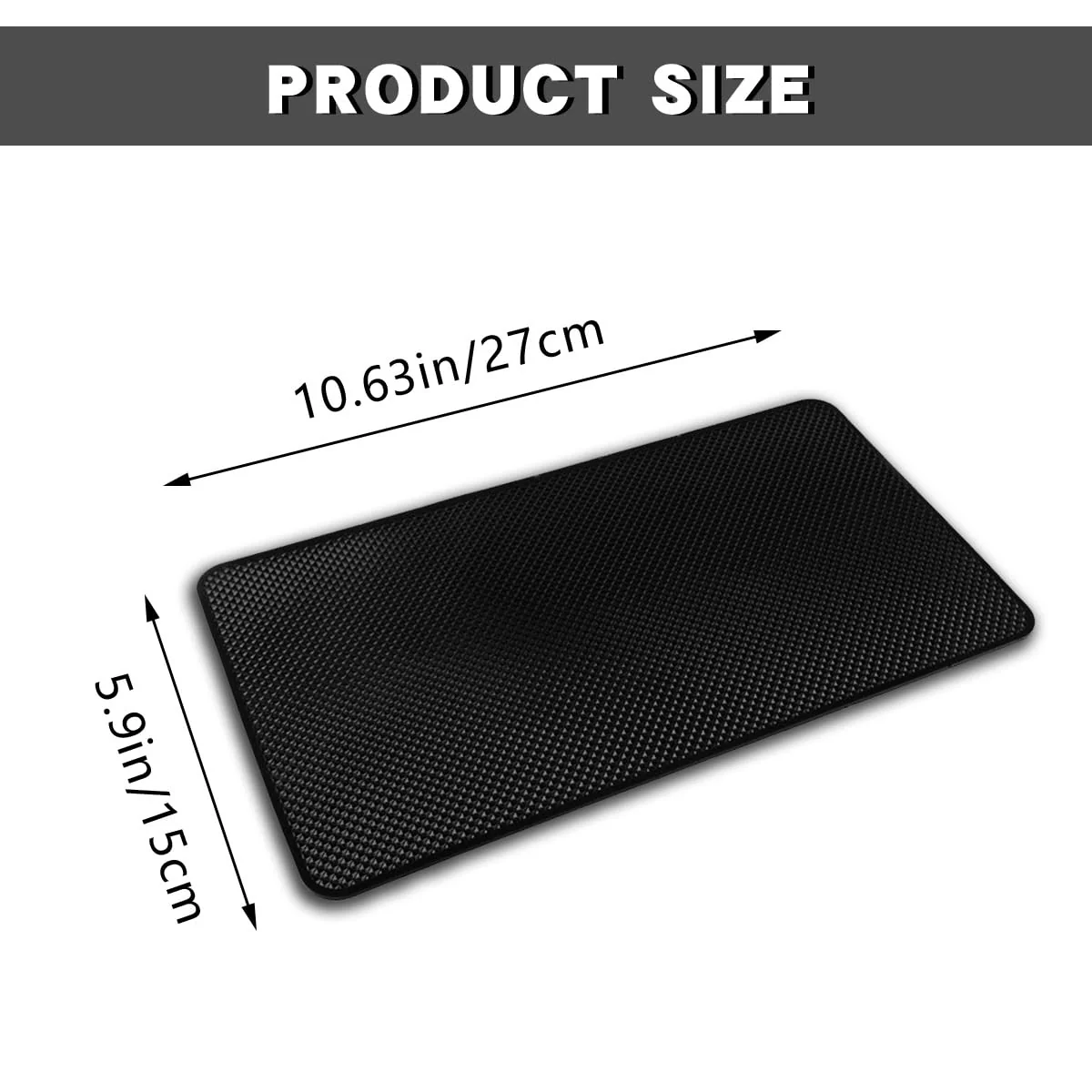 Car Dashboard Anti-Slip Mat,Universal PVC Sticky Adhesive Pad for Auto,10.6" x 5.9" Multifunctional Vehicle Dash Strong Gripping Pad for Cell Phones Sunglasses Keys GPS Coins (Grid) Grid - Image 4
