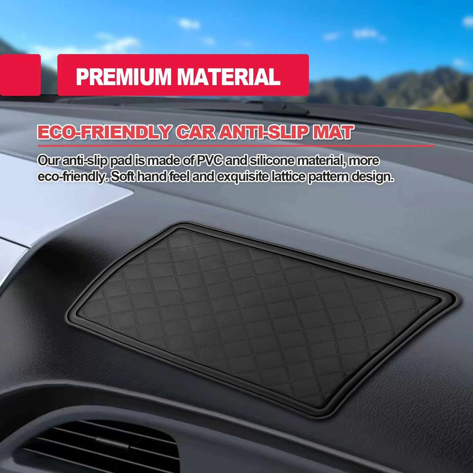 Car Dashboard Rubber Anti-Slip 10.4"x 5.9" Pad -Multifunctional Universal Car Magic Dashboard Sticky Adhesive Mat for Cell Phones, Sunglasses, Keys, Coin and More Use 26.5*15cm - Image 5