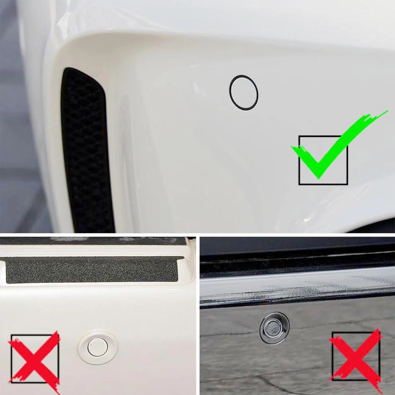 Car Parktronic Parking Built-in Plane Sensors Rear Reversing Radars System with 4 Sensors LED Light Distance Display Warning Buzzer Distance Detection White - Image 3
