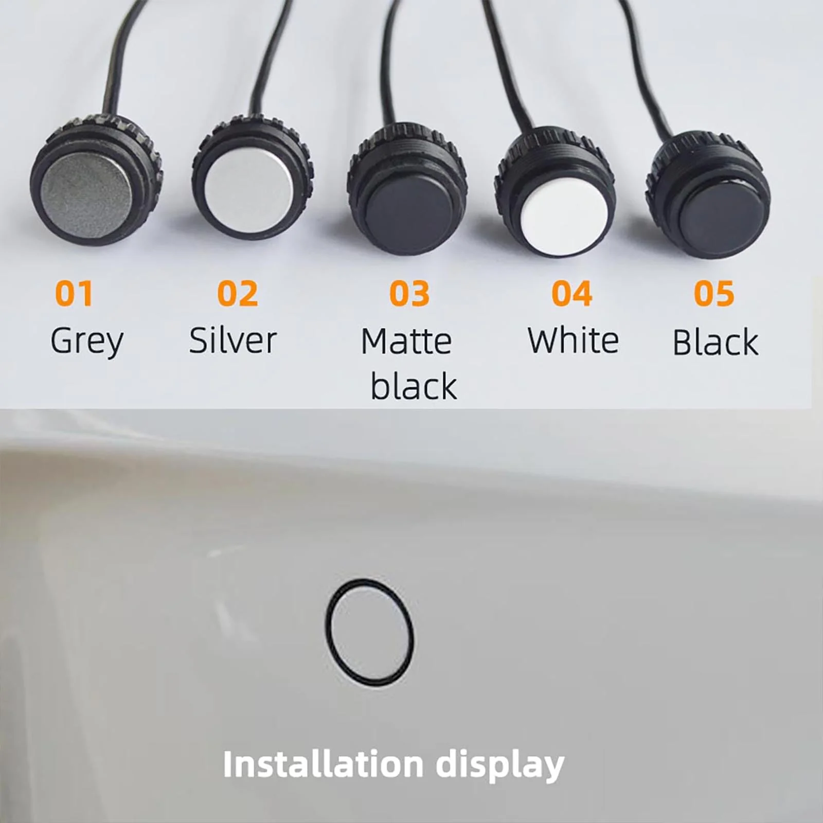 Car Parktronic Parking Built-in Plane Sensors Rear Reversing Radars System with 4 Sensors LED Light Distance Display Warning Buzzer Distance Detection White - Image 4