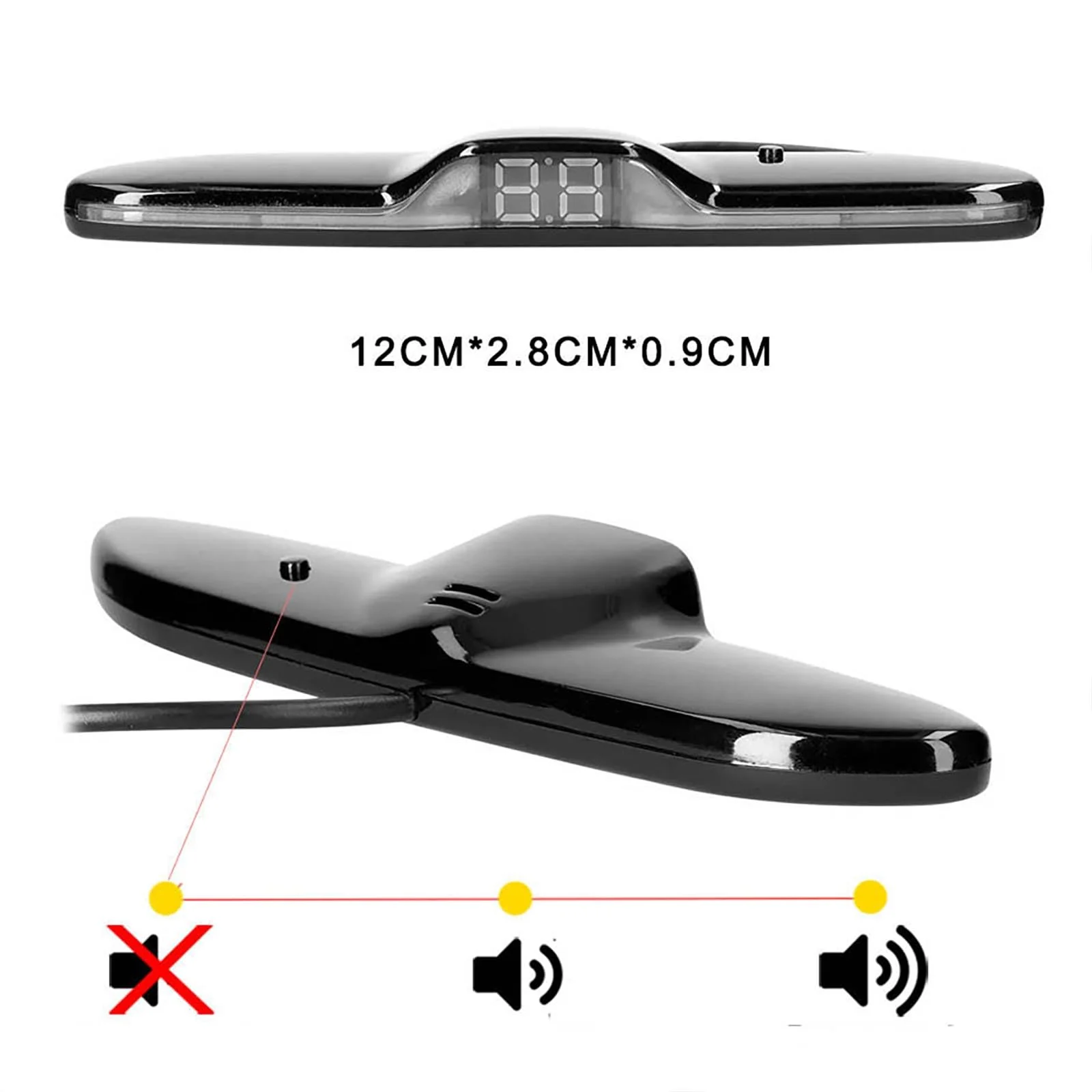 Car Parktronic Parking Built-in Plane Sensors Rear Reversing Radars System with 4 Sensors LED Light Distance Display Warning Buzzer Distance Detection White - Image 7