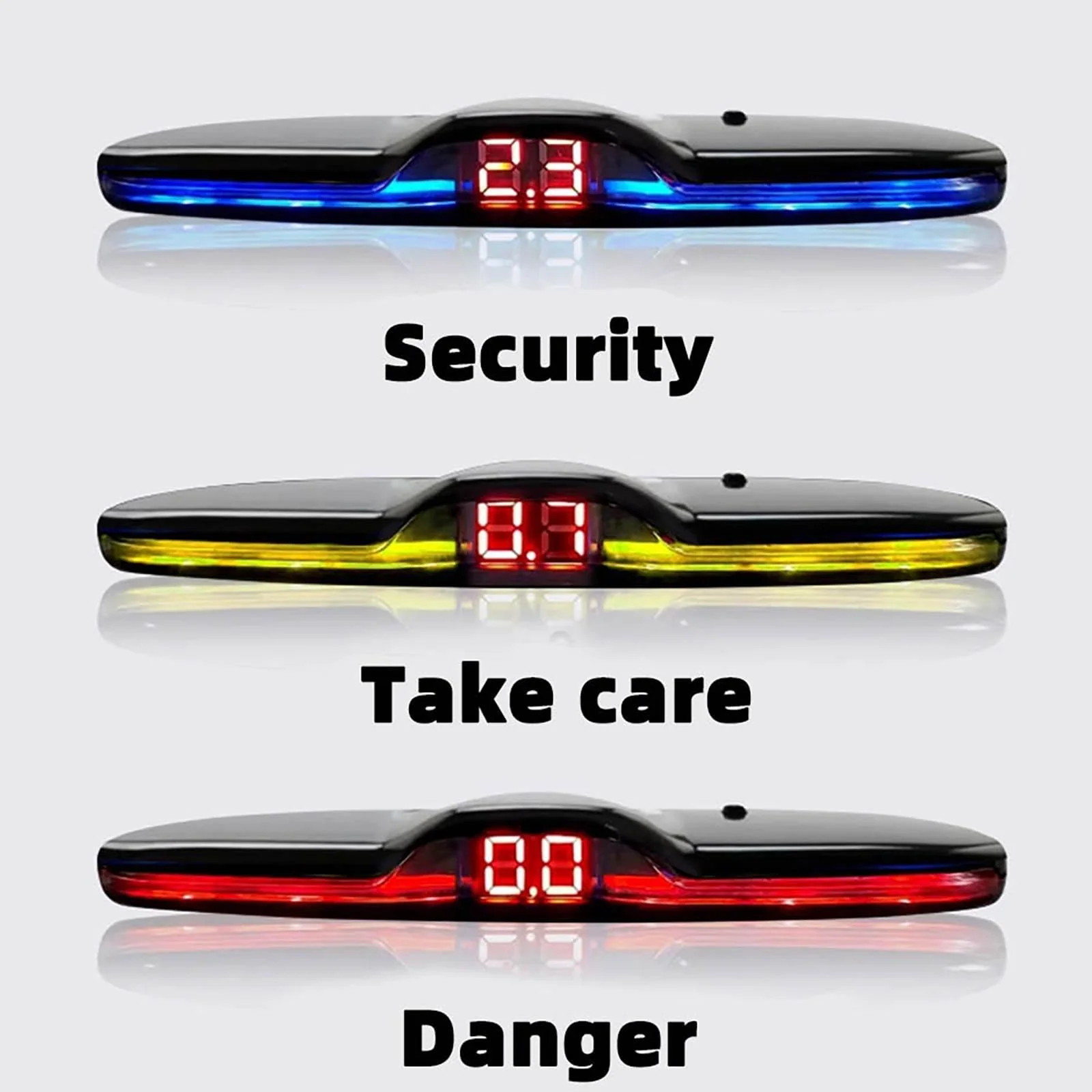 Car Parktronic Parking Built-in Plane Sensors Rear Reversing Radars System with 4 Sensors LED Light Distance Display Warning Buzzer Distance Detection White - Image 8