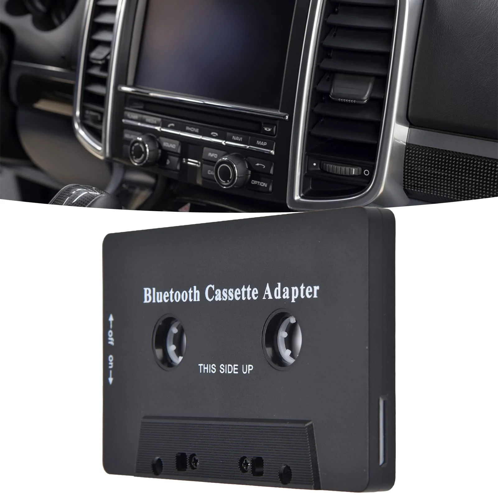 Car Tape Player Adapter Cassette Tape Player Adapter Abs Wireless Car Cassette Player Adapter Car Bluetooth Cassette Reiver Converter with USB Cable - Image 3