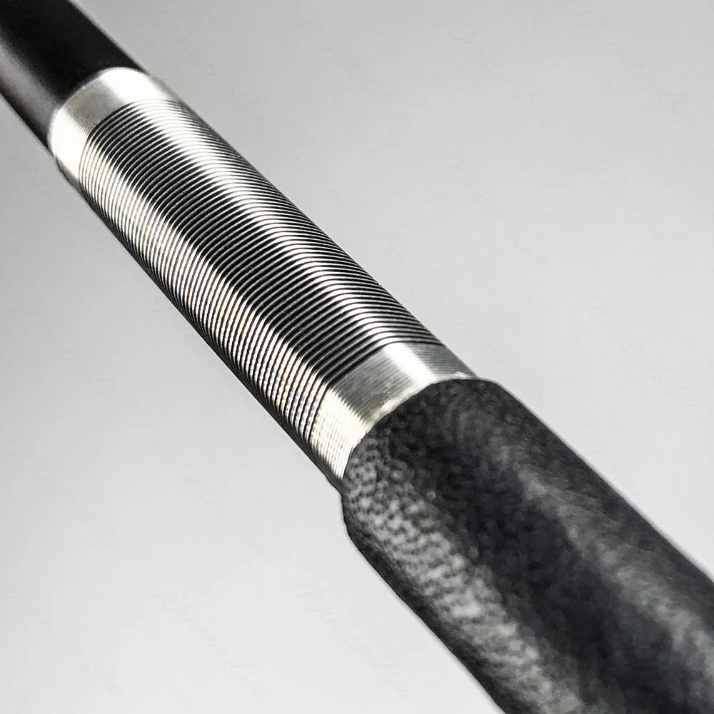 Carbon Fiber Cello Bow Unbleached Black Horse Hair Art No.VCB108 (4/4) Black Hair 4/4 - Image 5