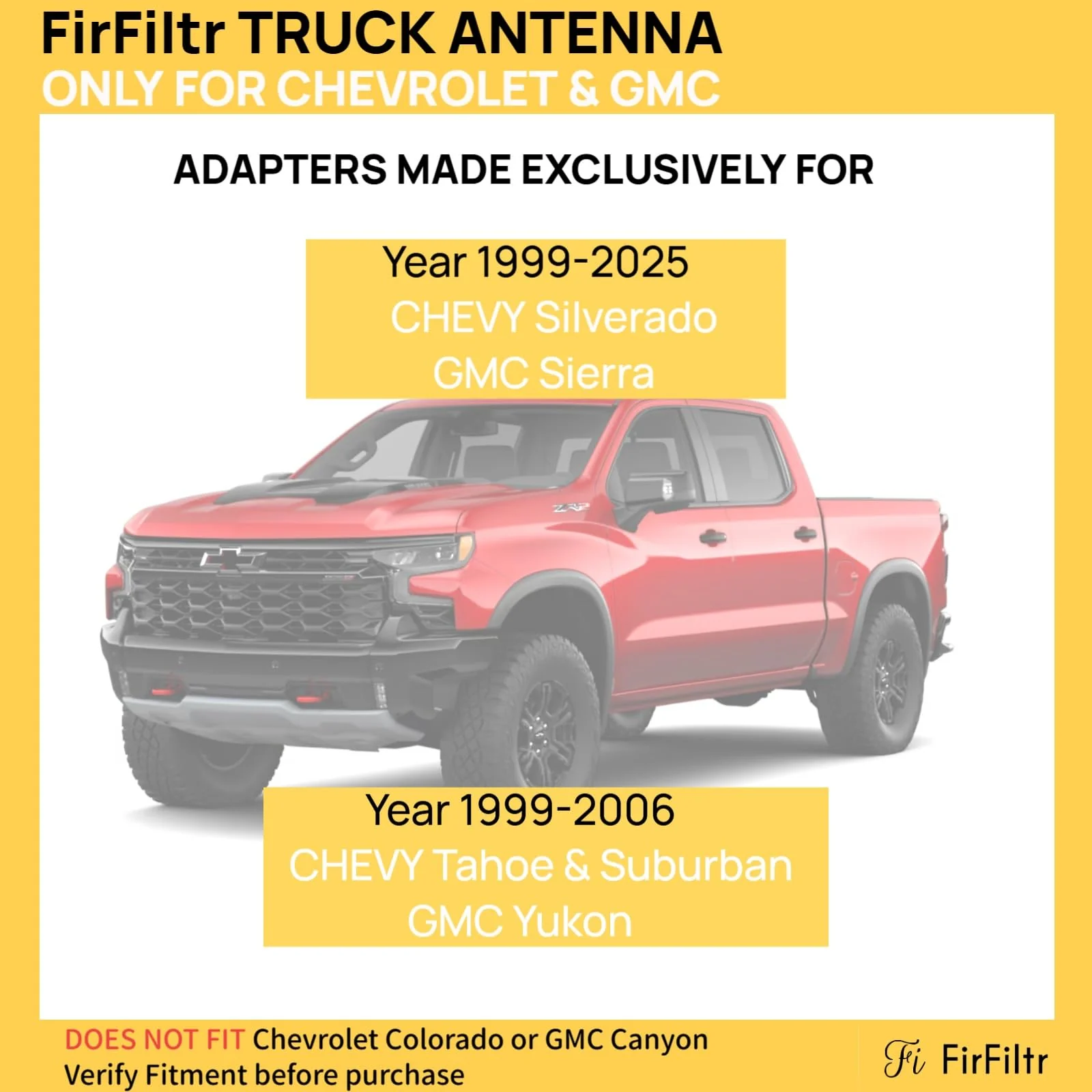 Carbon Fiber Truck Antenna for Chevy Silverado 1500 2500 3500 & GMC Sierra 1999-2025 2026,Chevy Silverado Antenna Truck Accessories,Short Car Video Antennas (5.5''-Red Carbon Fiber 50 Cal Bullet) Red 5.5 inch - Image 2