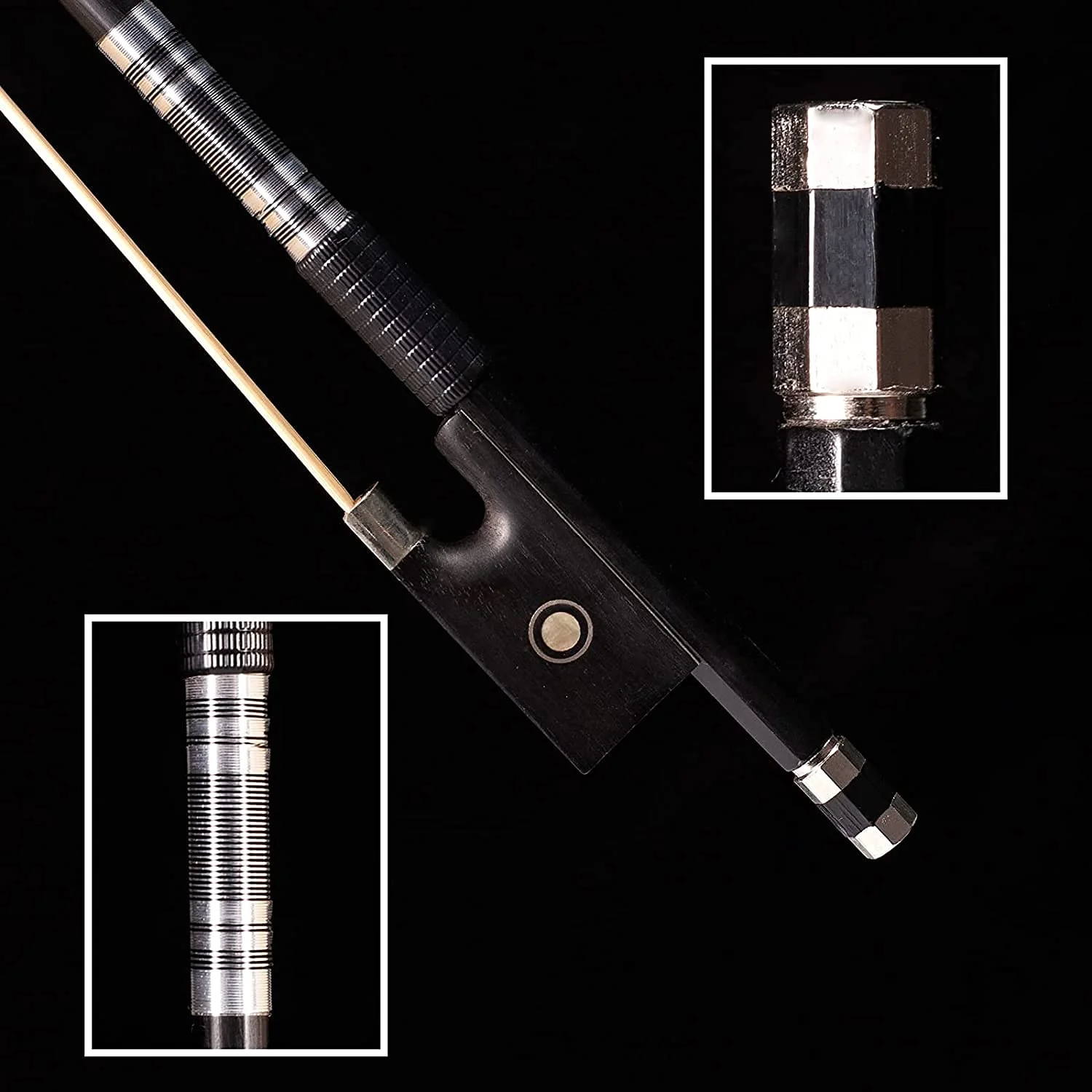 Carbon Fiber Violin Bow 4/4 Full Size Lightweight Fiddle Bow with Deep & Powerful Tone for Advance Level Violins [Carbon Bow 4/4] Carbon bow 4/4 full size - Image 5