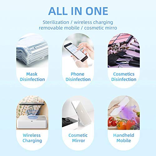 CarbonKlean UVKlear - UVC Kit with Wireless Charger, Removable Mobile Cosmetics Mirror and UV Cleaner - Pink - Image 5