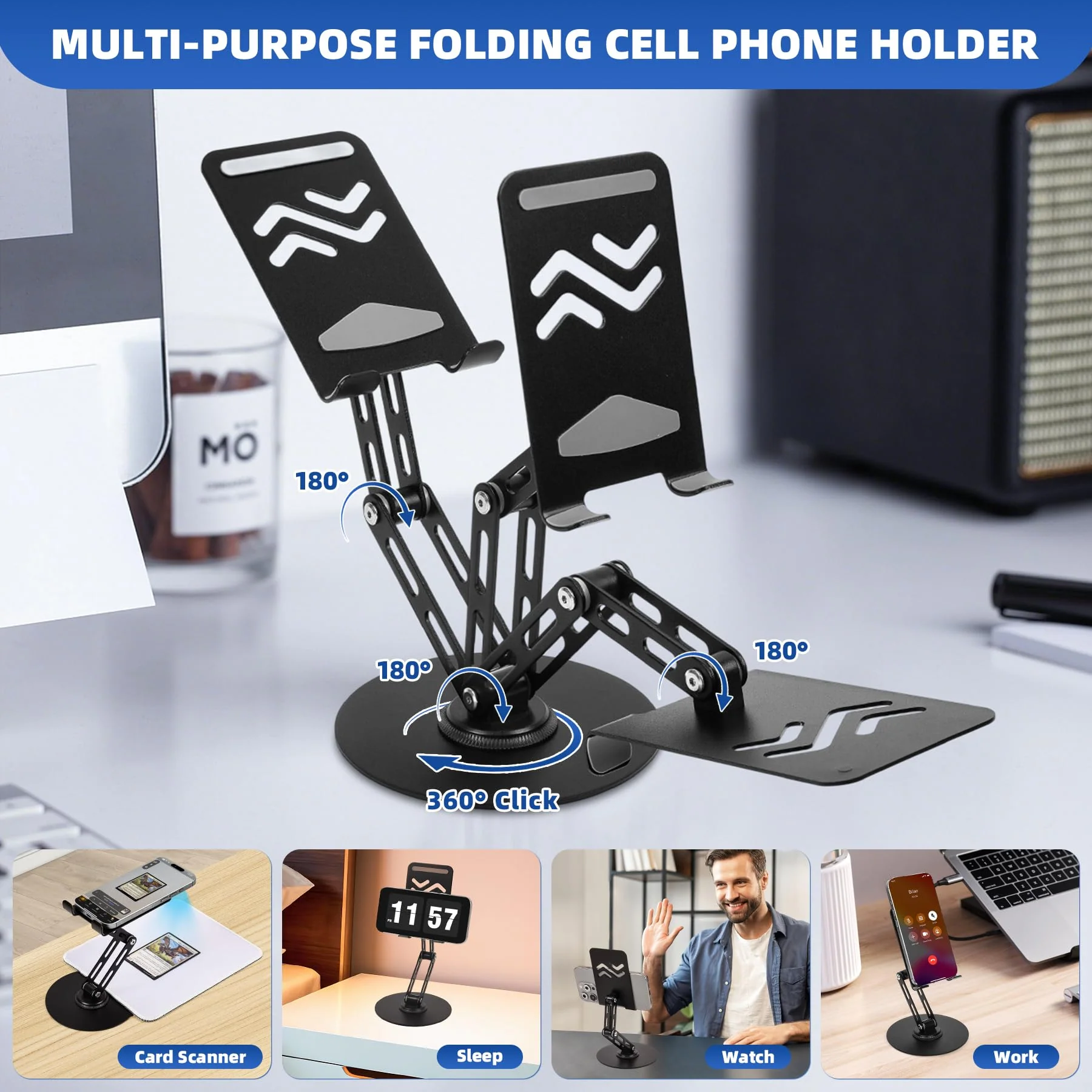 Card Scanner for Trading CardsāMTG & TCG Card Scanner Stand with Magnetic LED Light,Foldable Phone Holder for Scanning,Cards Quickly Scan and Price Check,Available for ManaBox with LED Light - Image 5