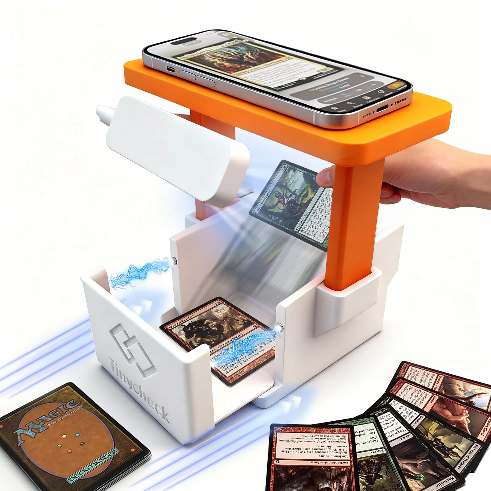 Card Scanner - MTG Trading Card Standwith LED Light & Magnetic Base, Compatible with ManaBox App for Quick Scan & Price Check (Unsleeved Cards)