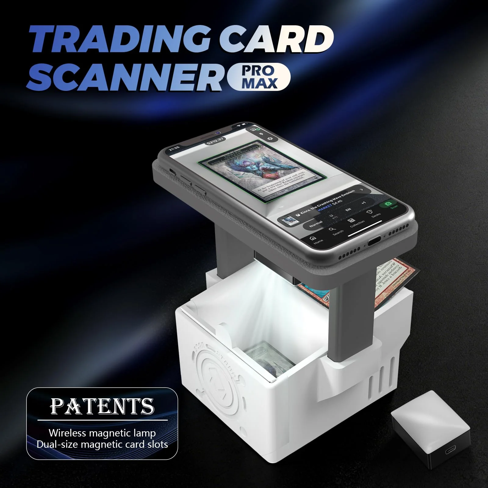 Card Scanner Pro Max–Card Scanner Stand for MTG & TCG, Scan Sleeved & Unsleeved Trading Cards, Phone Holder with Rechargeable Magnetic Fill Light, 3 Modes 6 Levels, MTG Card Scanner Stand for ManaBox - Image 2
