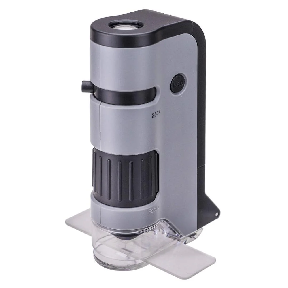 Carson MicroFlip 100x-250x, LED UV Pocket Microscope with Smartphone Clip, STEM Education (MP-250) Single Pack - Image 6