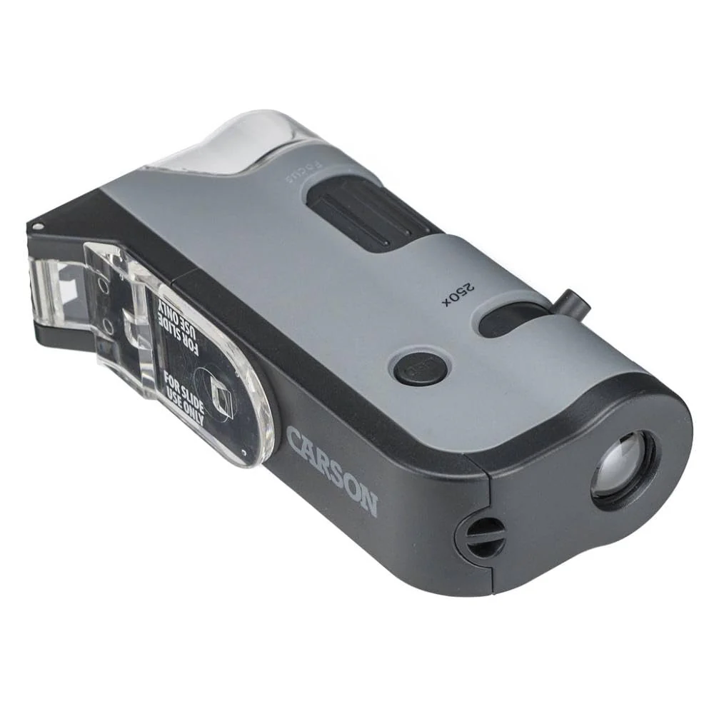 Carson MicroFlip 100x-250x, LED UV Pocket Microscope with Smartphone Clip, STEM Education (MP-250) Single Pack - Image 7