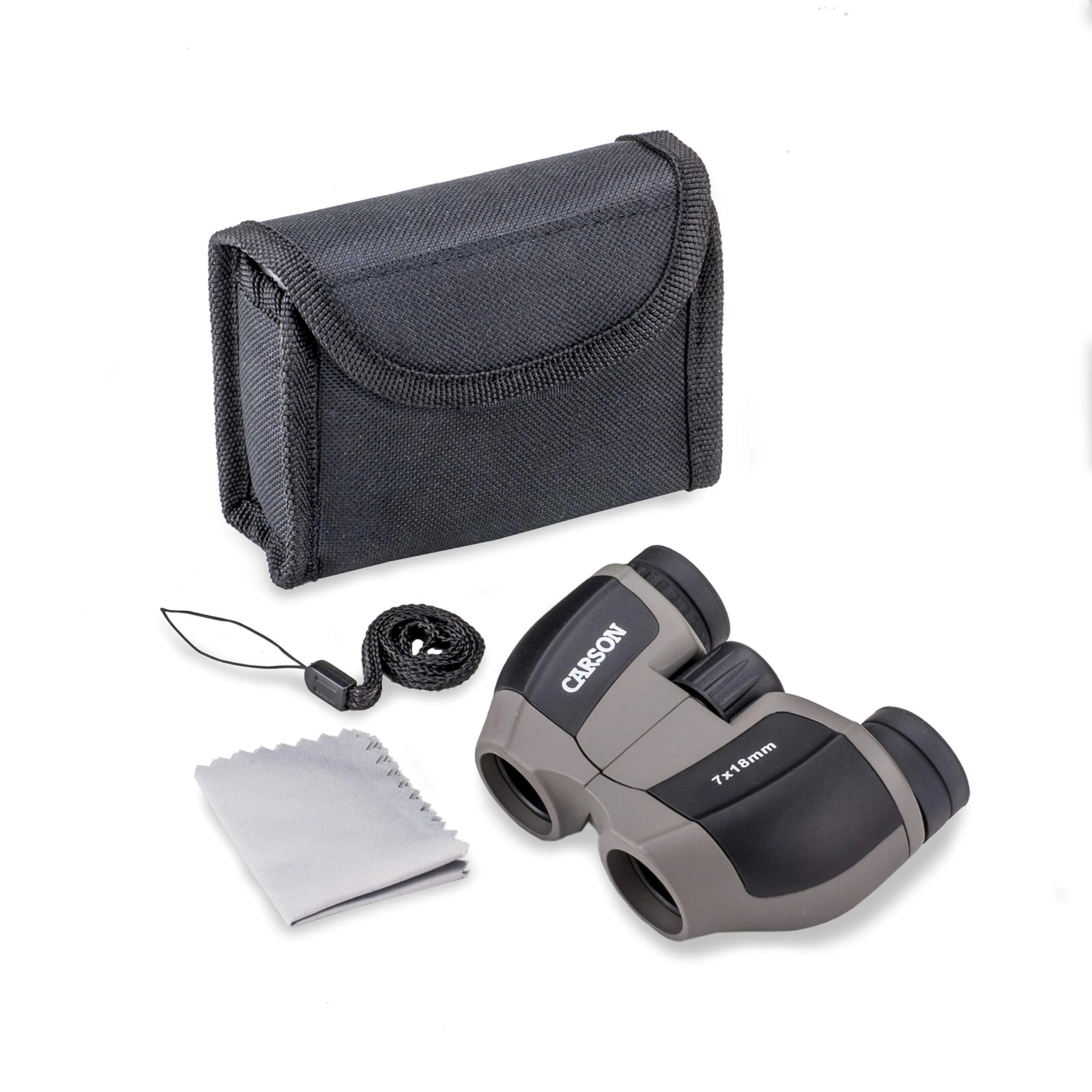 Carson MiniScout 7x18mm Ultra Compact Porro Prism Binoculars (JD-718), 1.5 H x 3.5 L x 2.75 W - Image 6