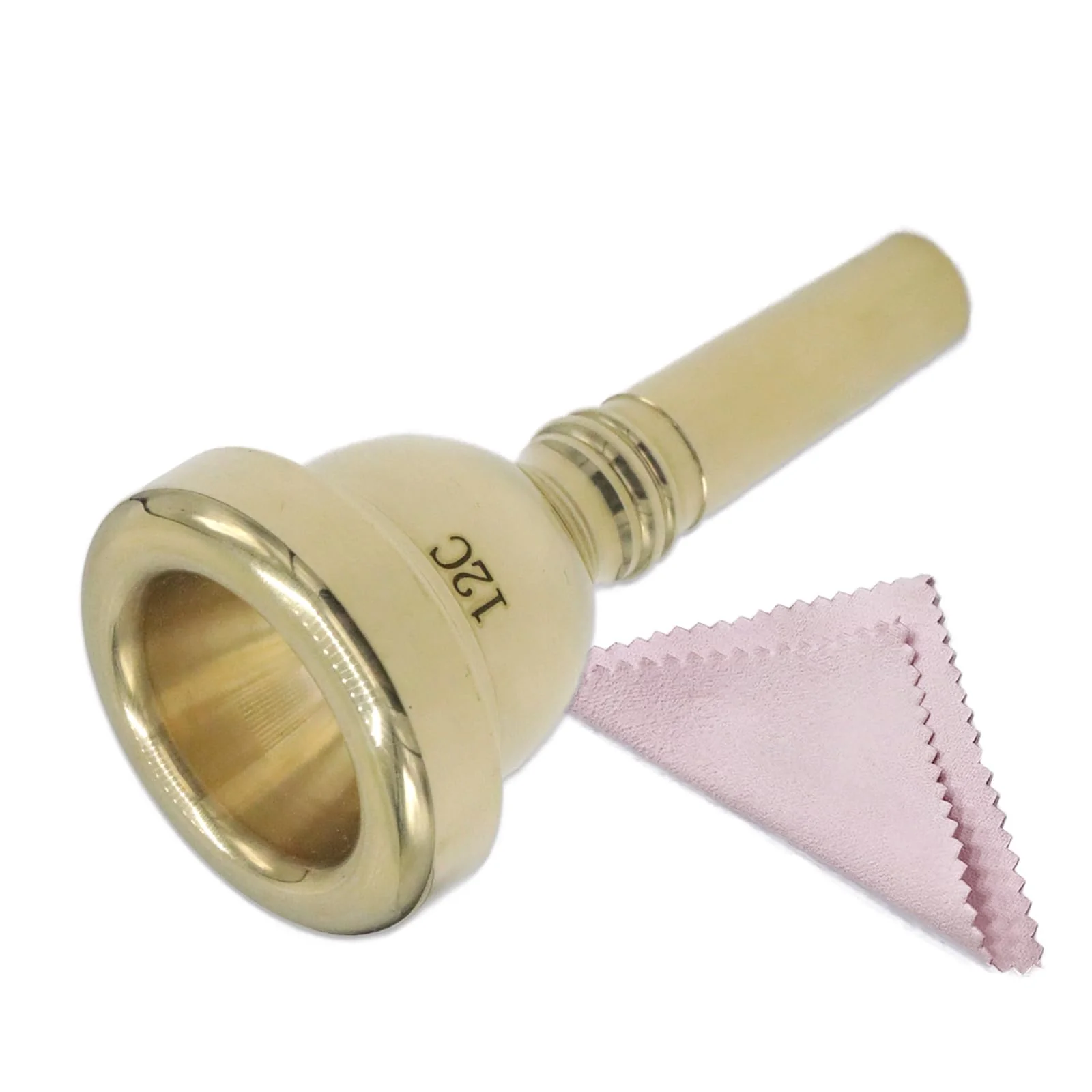 CashBeat 12C Gold Plated Small Shank Trombone Mouthpiece, Euphonium Mouthpiece for Superior Sound, Compatible with Baritone and Tenor Trombone, Brass Instrument Accessories