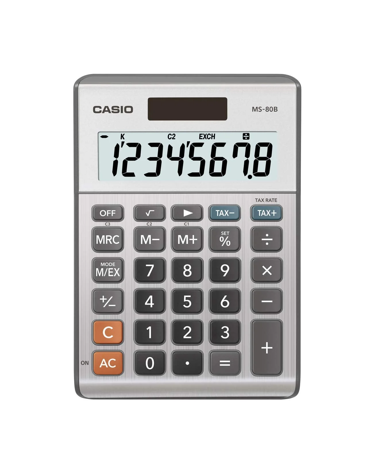 Casio MS-80B Standard Function Desktop Calculator Brush Nickel - Image 2