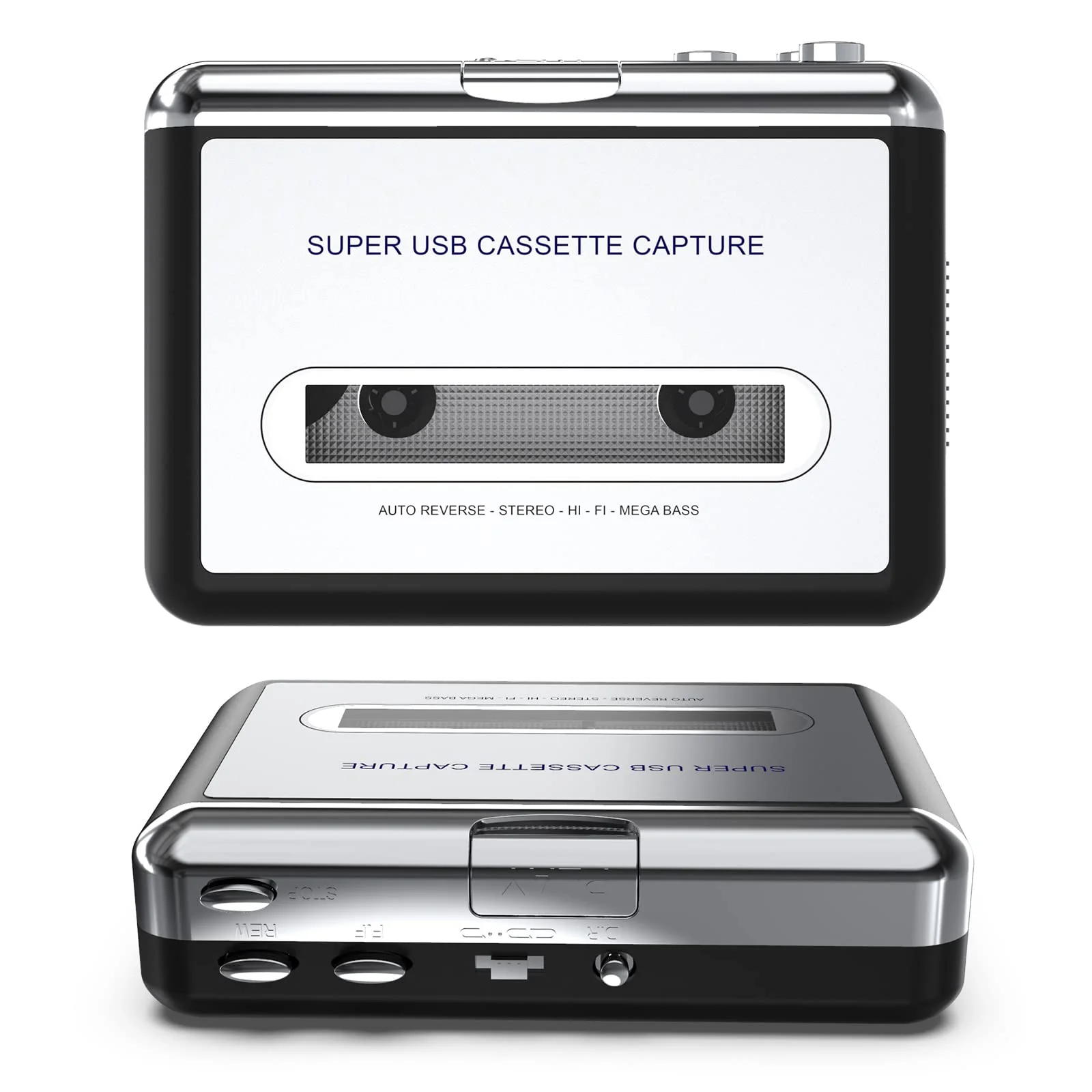 Cassette Player-Cassette Tape to MP3 CD Converter- Powered by Battery or USB,Convert Walkman Tape Cassette to MP3, Compatible with Laptop and PC, USB Cable,Software CD,3.5mm Jack Earphone GRAY - Image 5
