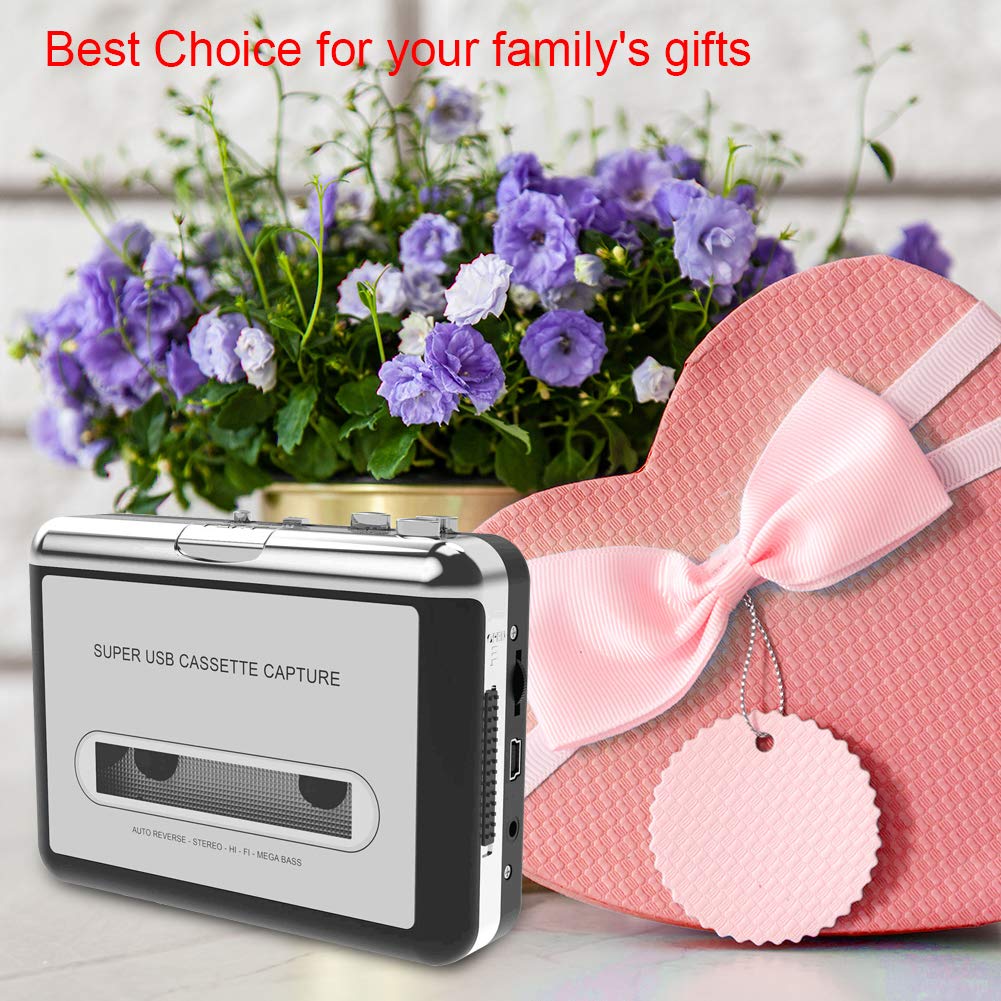 Cassette Player-Cassette Tape to MP3 CD Converter- Powered by Battery or USB,Convert Walkman Tape Cassette to MP3, Compatible with Laptop and PC, USB Cable,Software CD,3.5mm Jack Earphone GRAY - Image 9