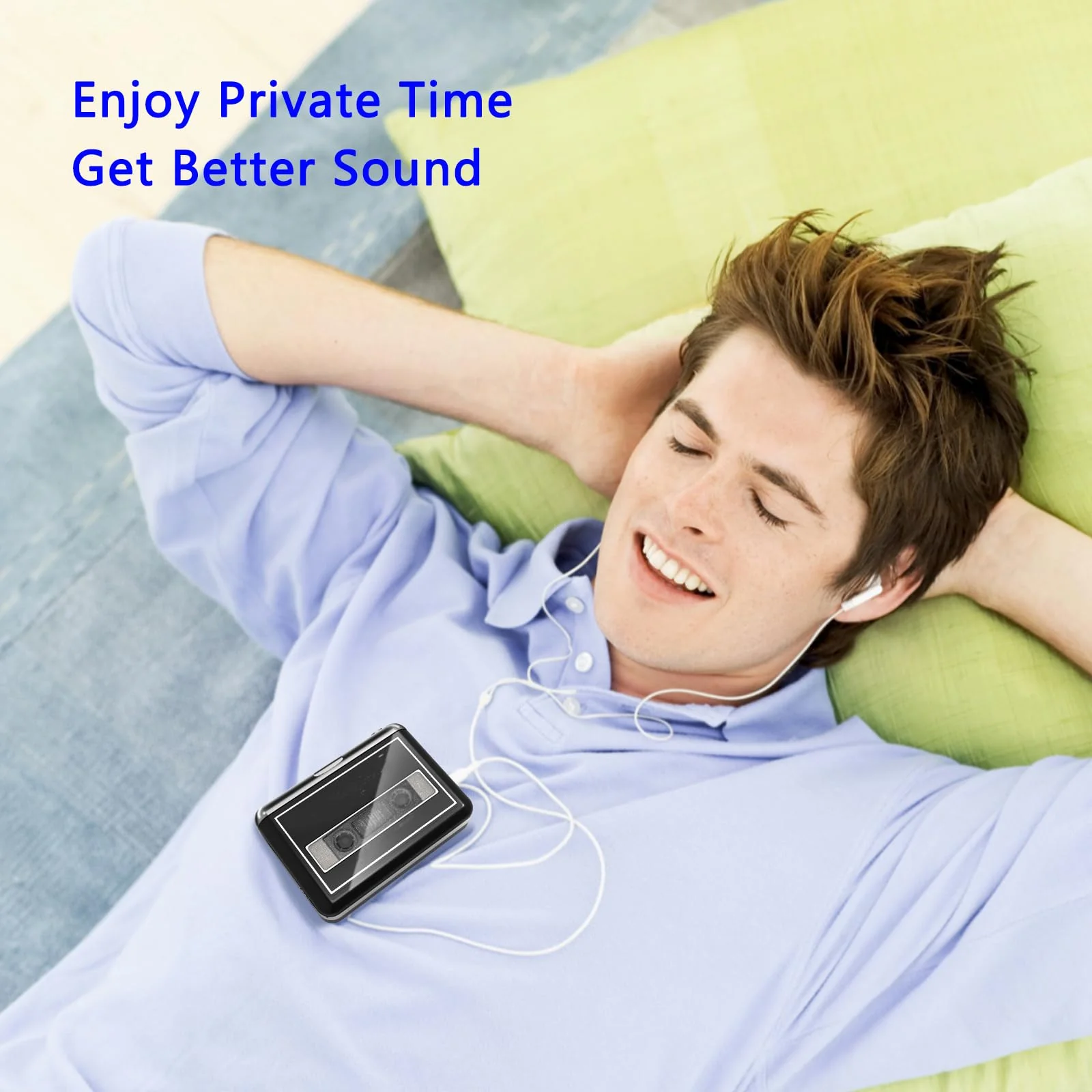 Cassette Player Converter- Convert Tape to Digital MP3 Digital, Portable Tape Player with Auto-Reverse, 3.5MM Earphone Jack Tape Player/Converter - Image 5