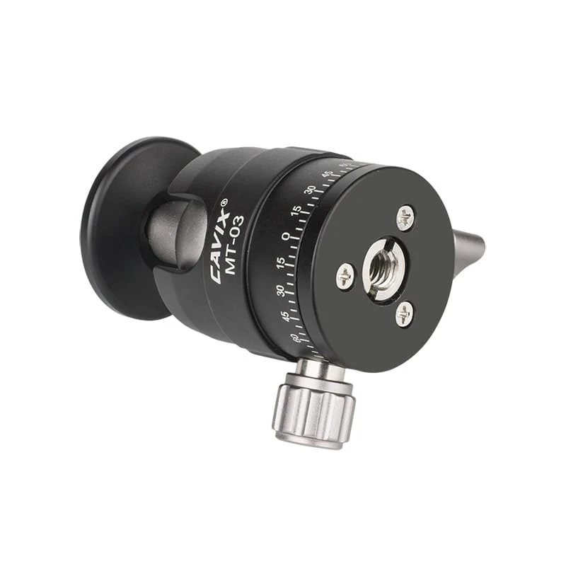 CAVIX Mini Ball Head with 1/4" Screw 3/8" Thread Mount 360 Degree Panoramic Metal Tripod Head Max Load 11lb/5kg HB03A - Image 3