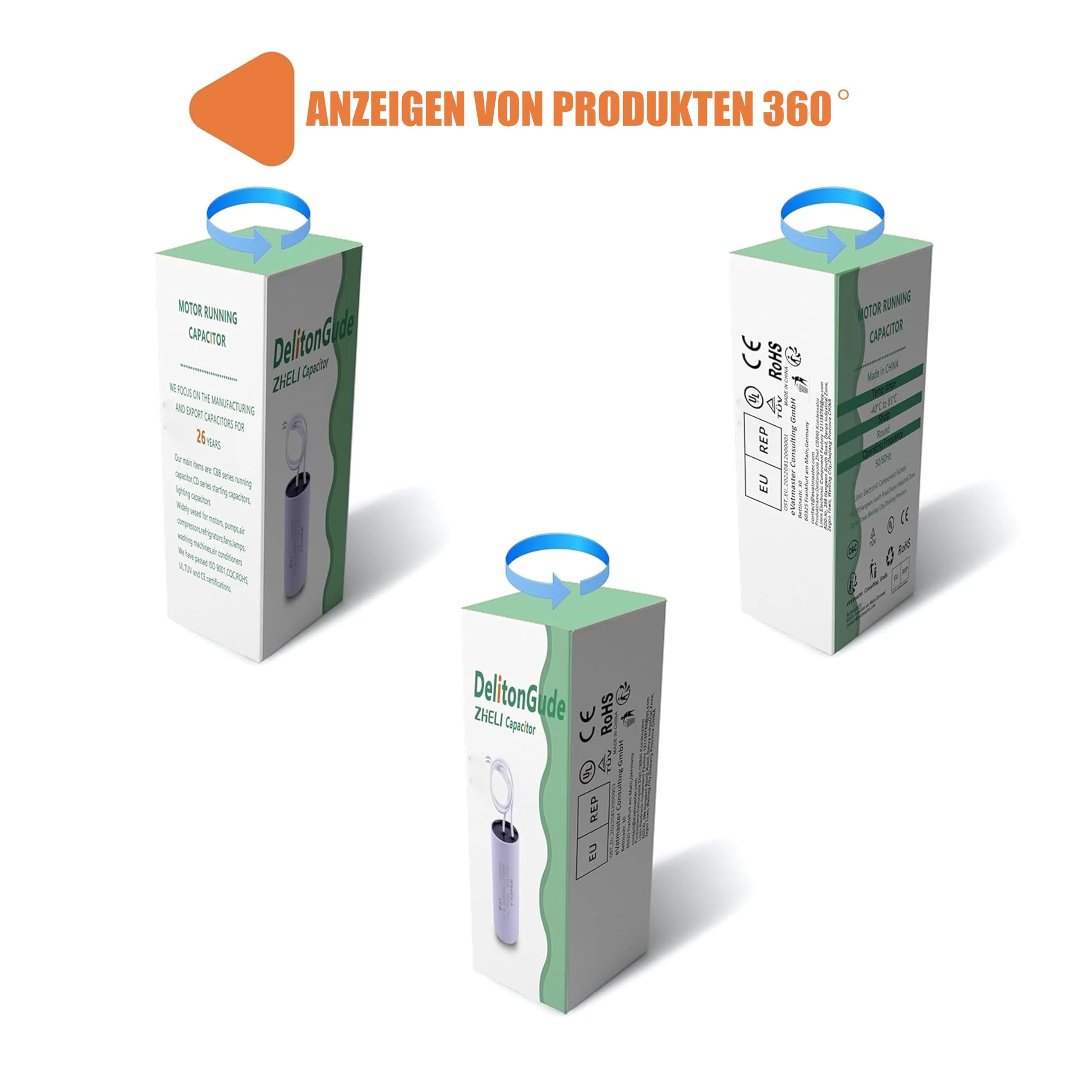 CBB60 20uF Motor Run Capacitor MFD 450VAC 50/60hz Cylindrical 40 mm x 70 mm (DE-20uF) - Image 9