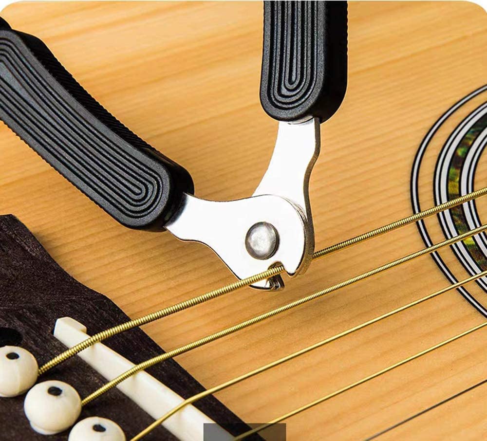 CC CAIHONG Guitar String Winder, Guitar String Winder Tool, Guitar Bridge Pin Puller and Cutter, 3 In 1 Multifunctional Guitar String Peg Tuner Winder for Acoustic Electric Guitar (Black) Black - Image 5