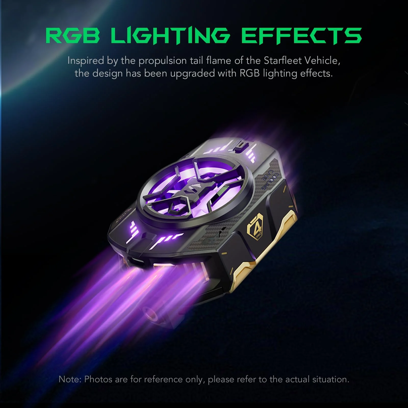 Cell Phone Cooler for Gaming Black Shark FunCooler 4 Pro, 27W Mobile Phone Cooling Fan with Sleep Timer/Fan Speed Settings for 2.59-3.46 inches iPhone/Android Heatsink, Cellphone Radiator RGB Light - Image 8