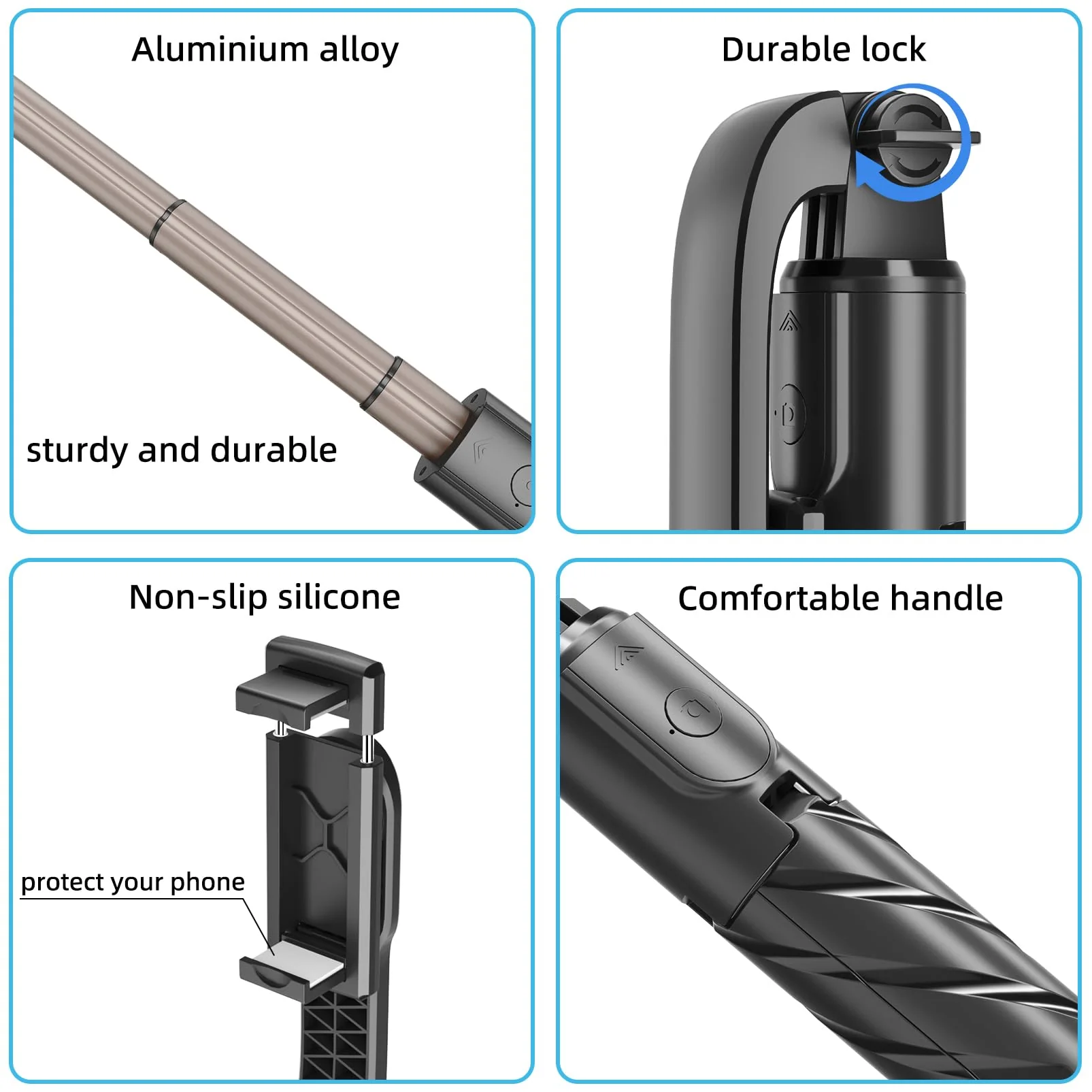 Cell Phone Selfie Stick Tripod, Retractable Selfie Stick Tripod with Wireless Remote Control, Live Streaming, Video Recording, for Photograph Compatible with iPhone, Android and More - Image 2