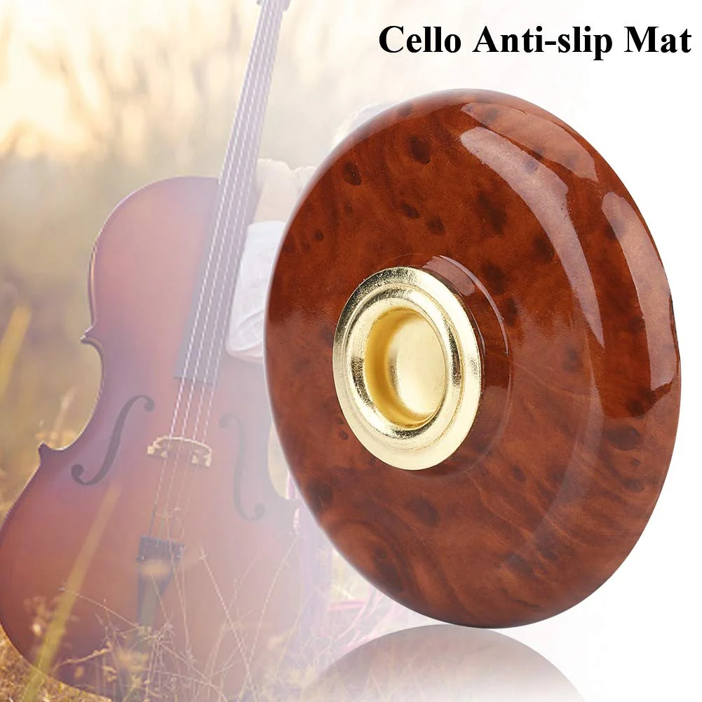 Cello Antislip Mat, Portable Non Slip Cello Endpin Rest Stopper Rock Stop Pad Spike Floor Protector with Plastic and Metal Holder Rockstop Musical Instrument Accessories for Beginner Practice(grown) grown - Image 3