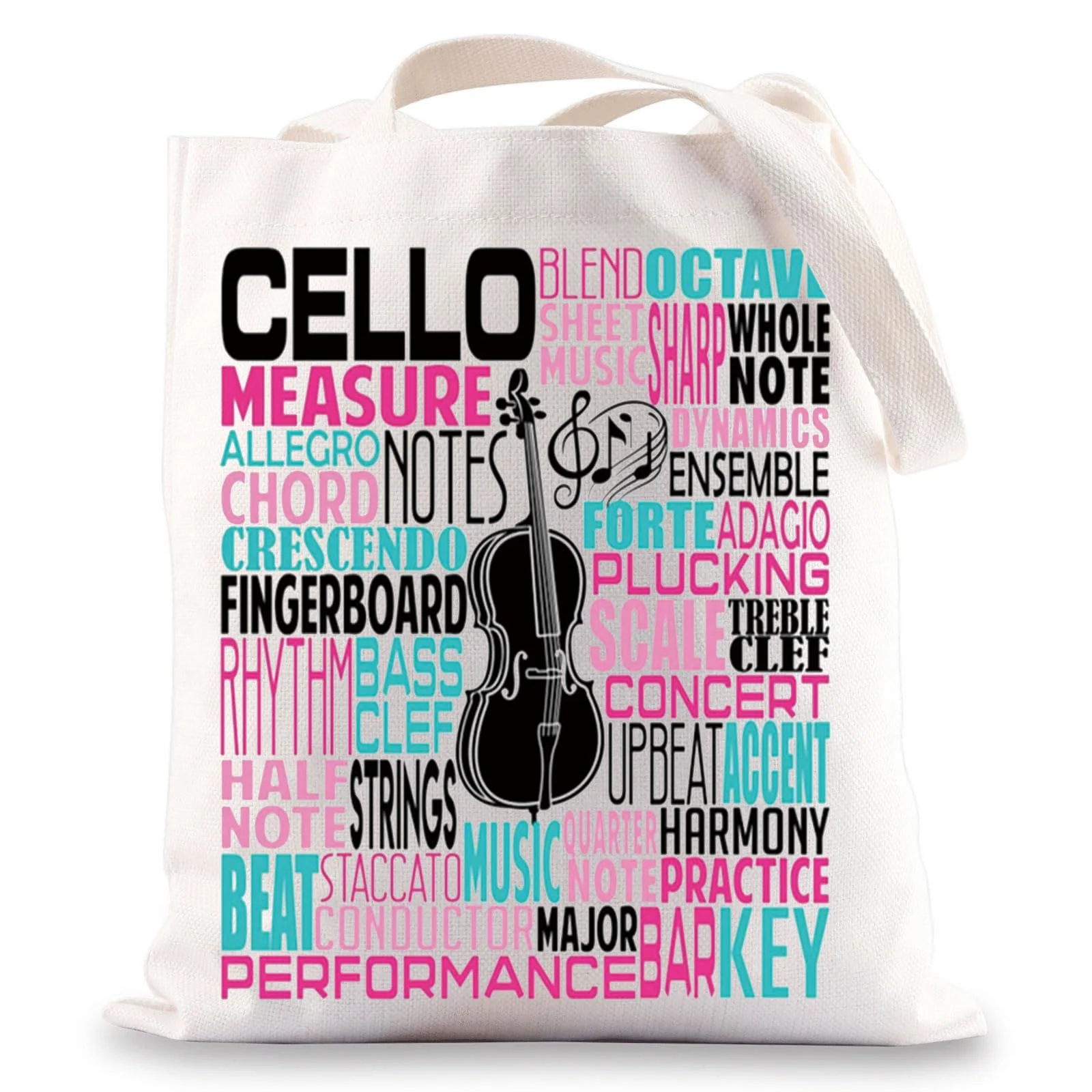 Cello Canvas Tote Bag Cellist Gifts Cello Players Shoulder Bag Cellist Musician Gifts Cello Tg