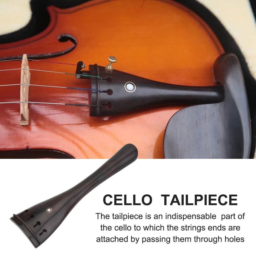 Cello Tailpiece, Classic Ebony Wood Tailpiece for 3/4 4/4 Cello Musical Instruments Parts Ebony Cello Tailpiece Cello Parts 3/4 Cello Parts 3/4 Cello Parts - Image 4