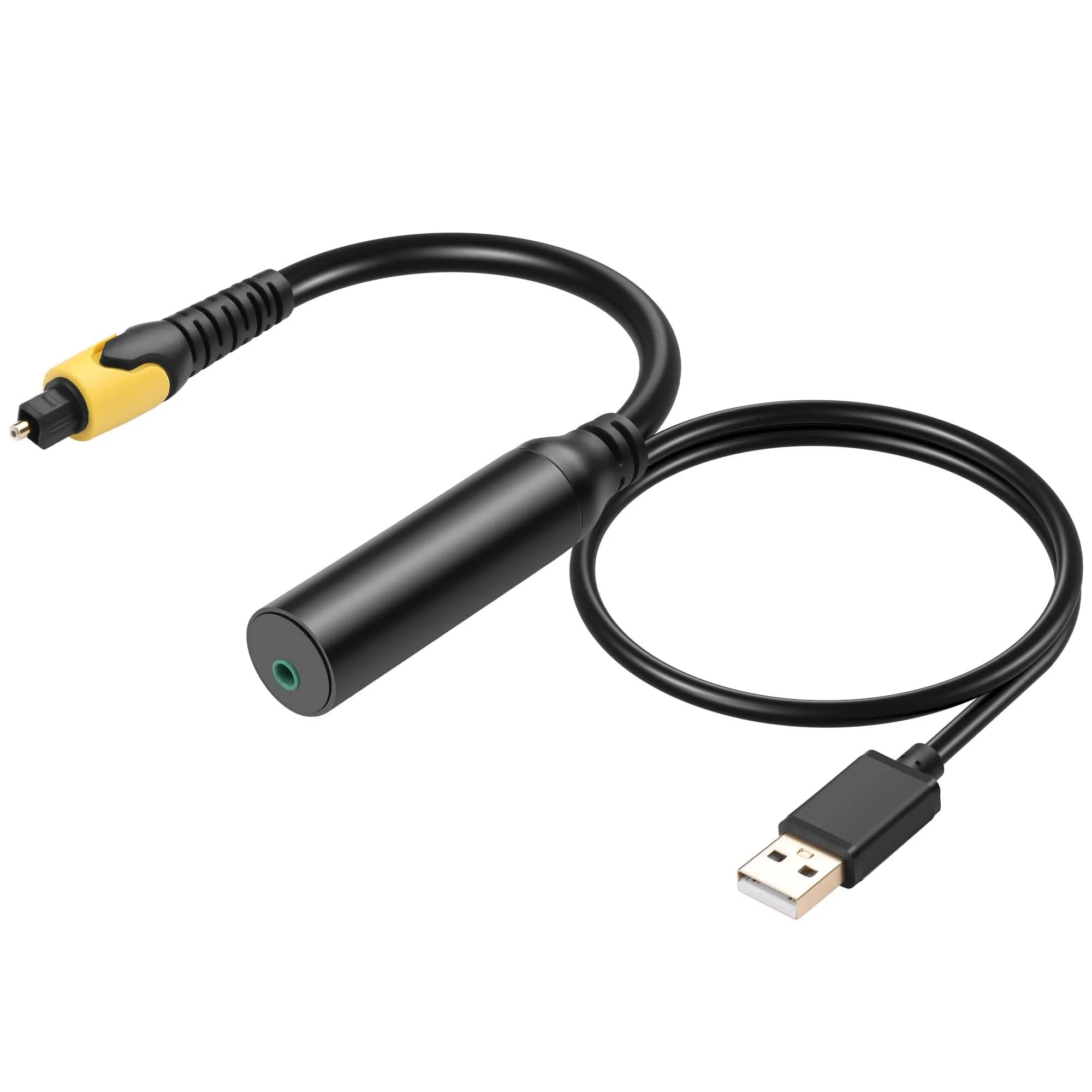CERRXIAN Digital Coaxial Optical SPDIF to Analog AUX Audio Cable - Optical to 3.5mm Female Conversion with USB Power - for PS4/Xbox/Optical Port to Sound Box