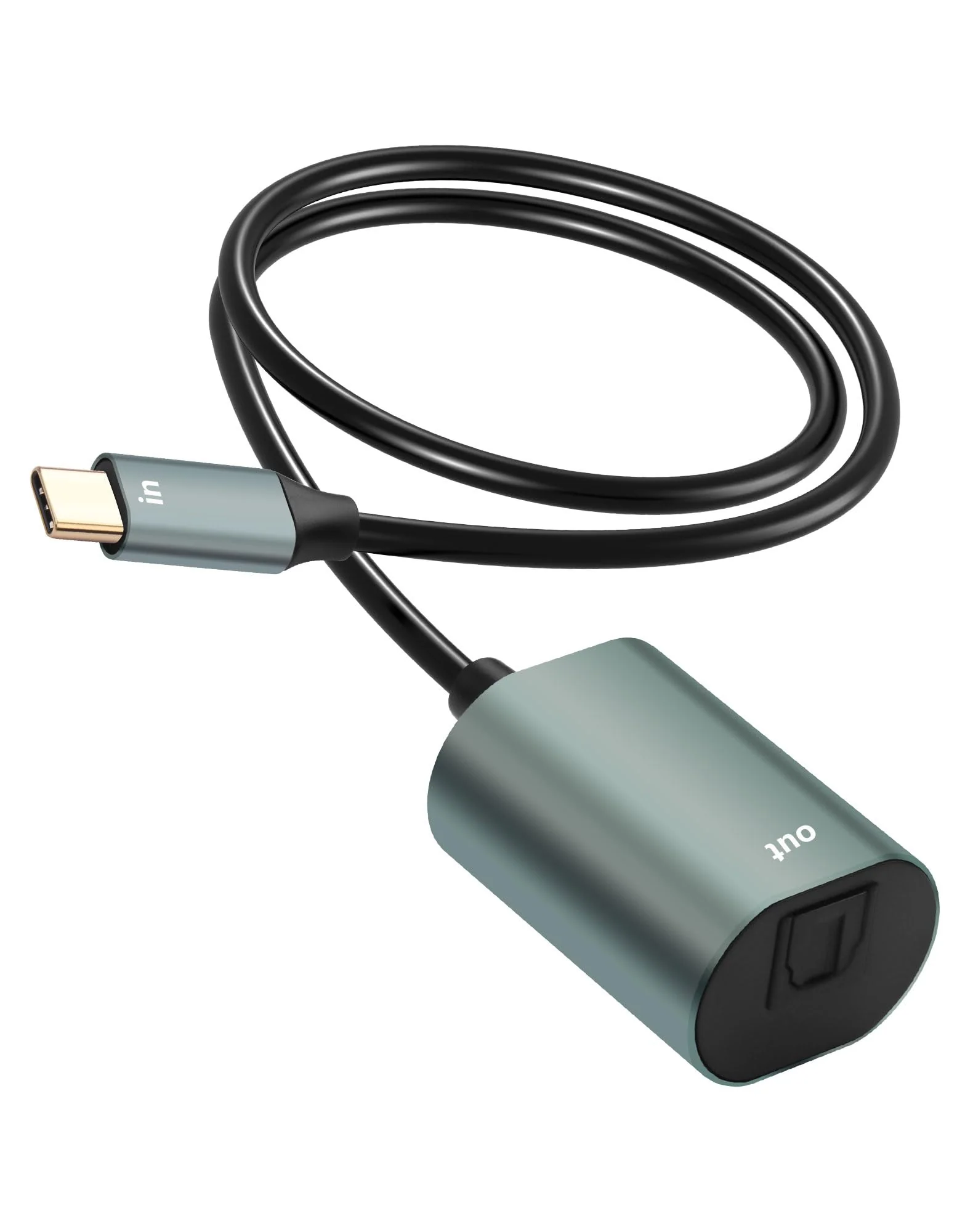 CERRXIAN USB C to Toslink Optical Transmitter, Unidirectional Type C Male Input to SPDIF Port Female Output Fiber Optic Adapter for Laptop Tablet Phone - 7.87inch