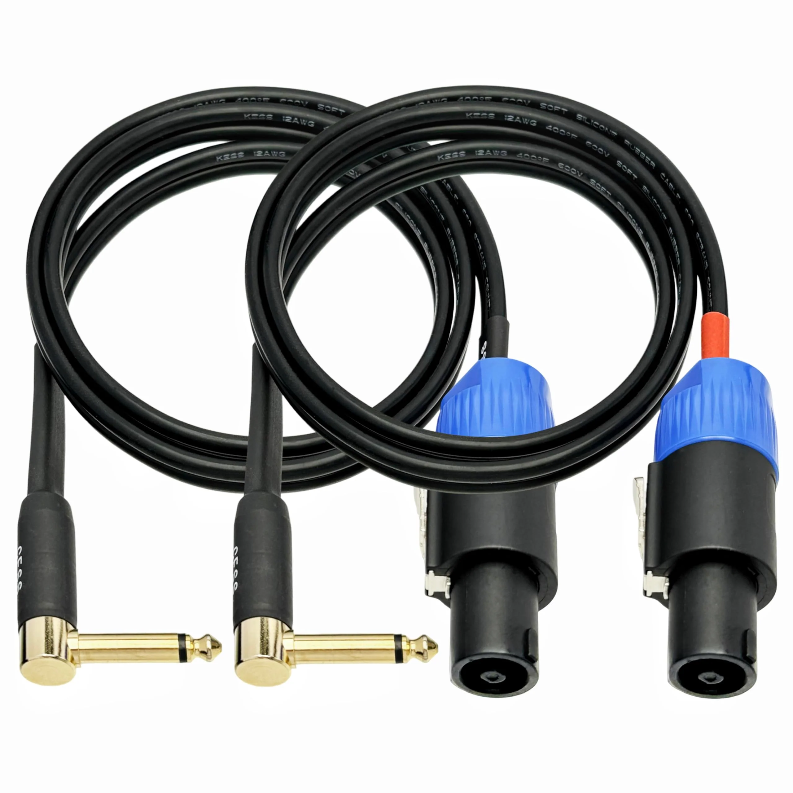 CESS-133-3f Right-angle 1/4 Inch TS Plug to Speakon Speaker/Amplifier Cable, 2 Pack (3 Feet) 3 Feet - Image 6