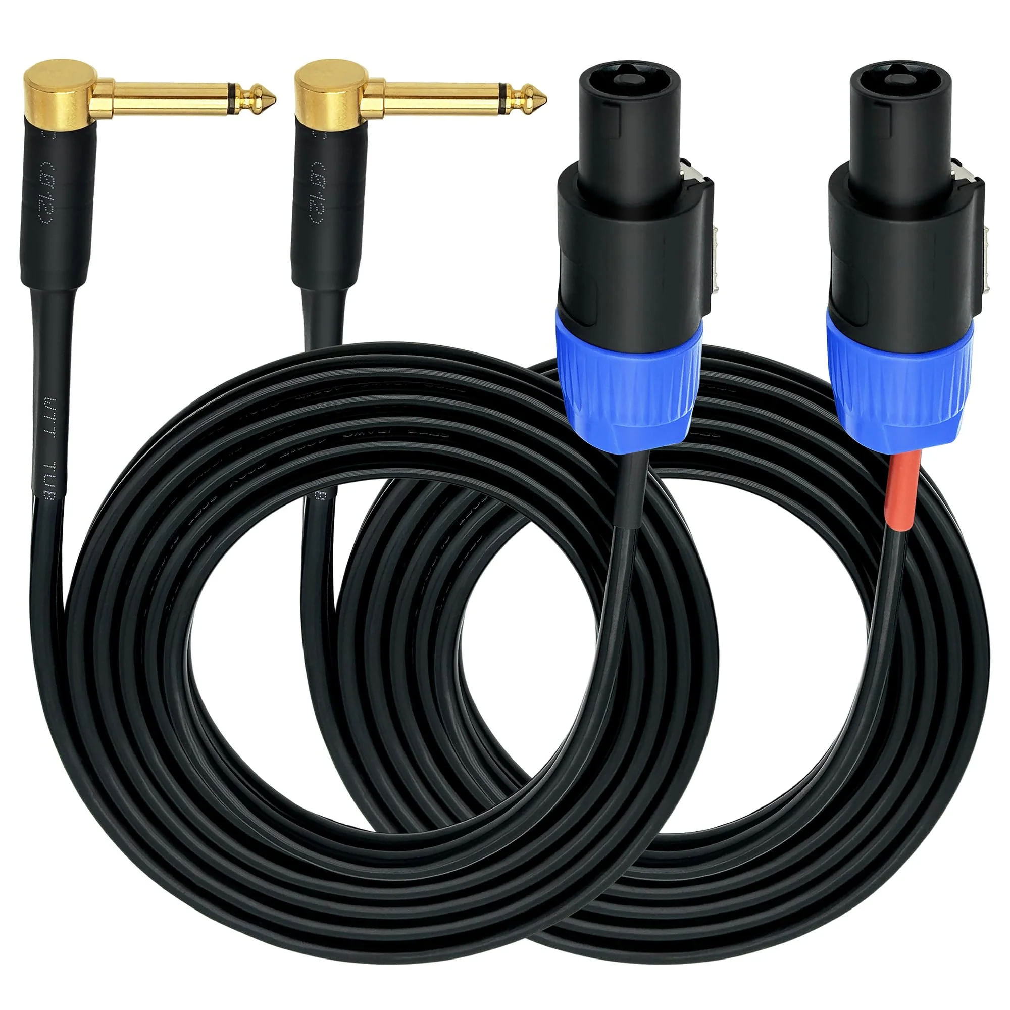 CESS-133-6f Right-Angle 6.35mm 1/4 Inch TS Plug to Speakon Plug Speaker Cable, 2 Channel, Durable Heat-Shrink Protected Metal Housing (6 Feet) 6 Feet - Image 9