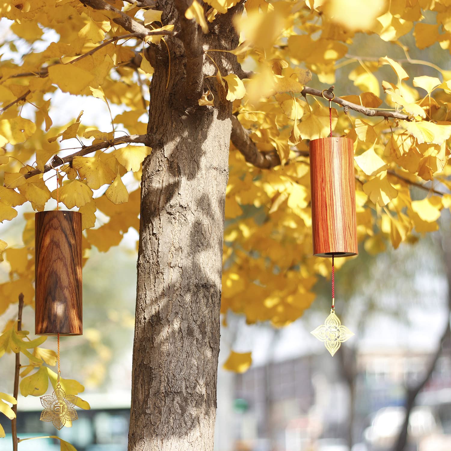 Chakra Chimes Natural Bamboo Wind Chimes Meditation Chord Windchime Wind Bell for Home Decoration Zen Mindfulness Throat Chakra - Image 5