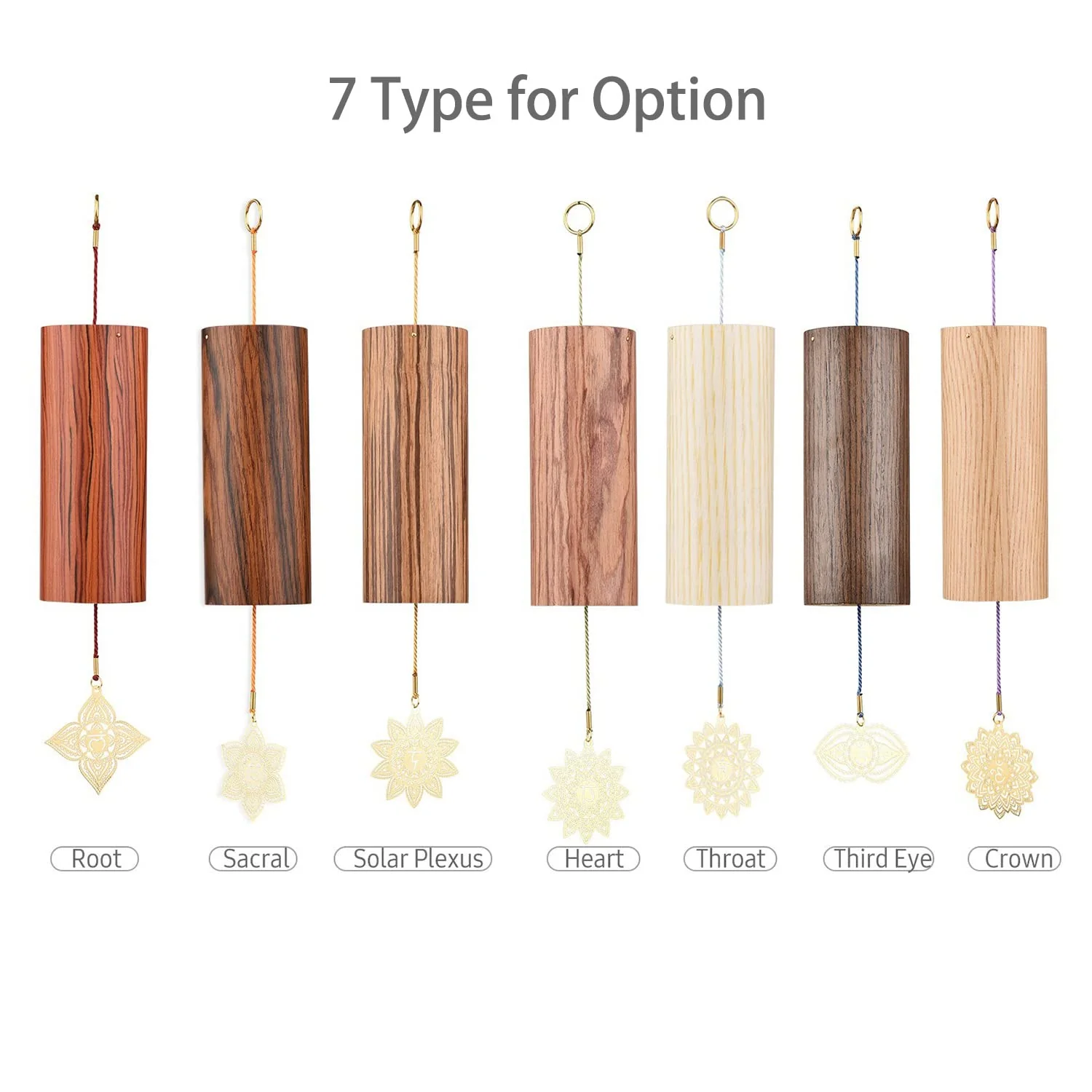 Chakra Chimes Natural Bamboo Wind Chimes Meditation Chord Windchime Wind Bell for Home Decoration Zen Mindfulness Throat Chakra - Image 6
