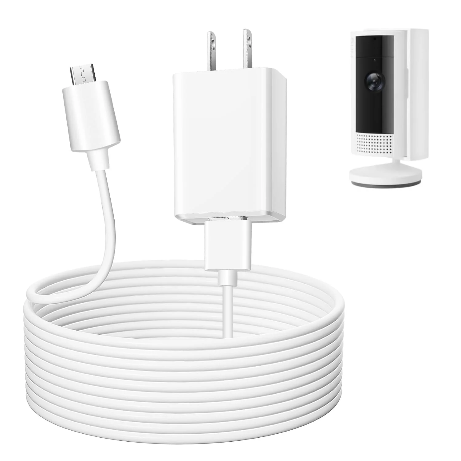 Charging Cable for Ring Indoor Cam (2nd Gen), 16.5FT/5M USB-A to Micro USB Power Adapter Charger Cable for Ring Indoor Camera, Not for (1nd Gen)