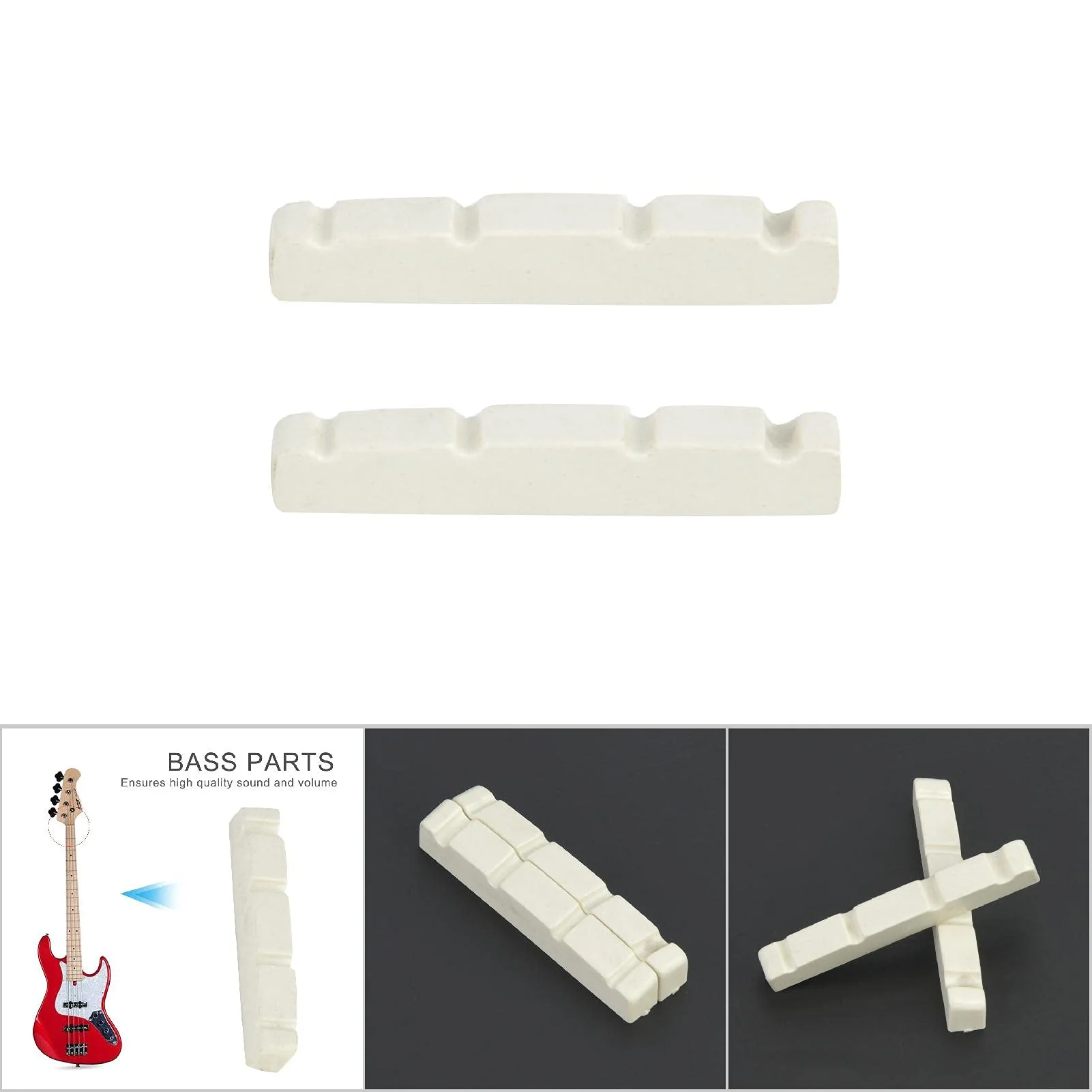 CHICIRIS Easy to Install and Use 4 String Bass Nut, Bass Guitar Nut, Excellent Durability Quality Plastic Material for Bass Guitar(ZE-1005 44 * 5.8 * 8MM) - Image 4