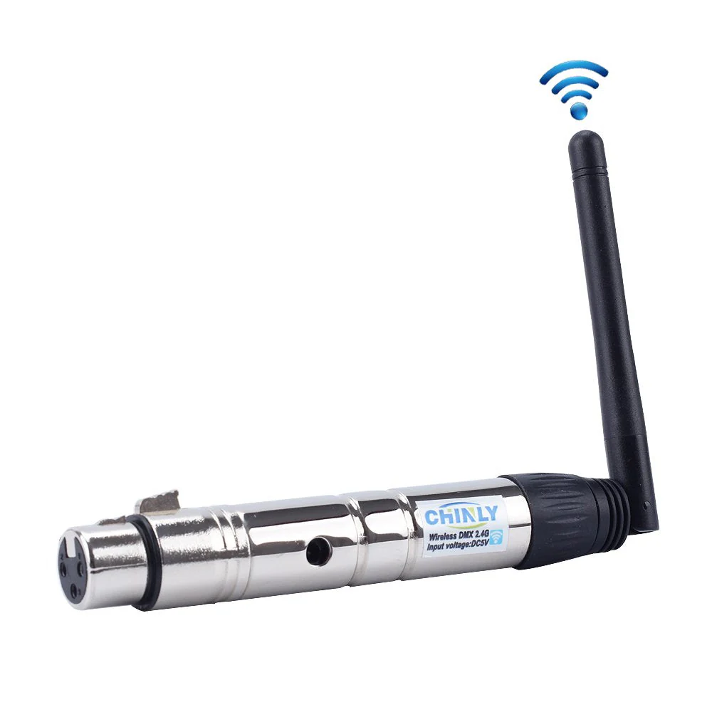 CHINLY Wireless Receiver DMX512 DMX Dfi DJ 2.4G Wireless 1pcs Receiver external antenna LED Lighting Control for LED Stage Par Party Light