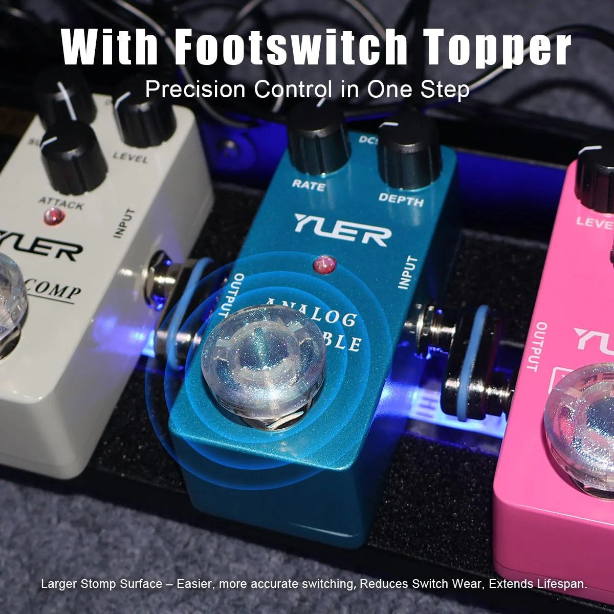 Chorus Pedal, Analog Chorus Guitar Effect Pedal for Electric Guitar with Classic BBD Chip Footswitch Cap, Aluminum Case - True Bypass RS-07 - Image 3