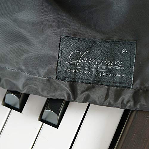 Clairevoire Adjustable Piano Keyboard Cover – Midnight Black, Anti-Dust & Water Protection, Fits 53.5" (136 cm) Keyboards with Book-stand Opening