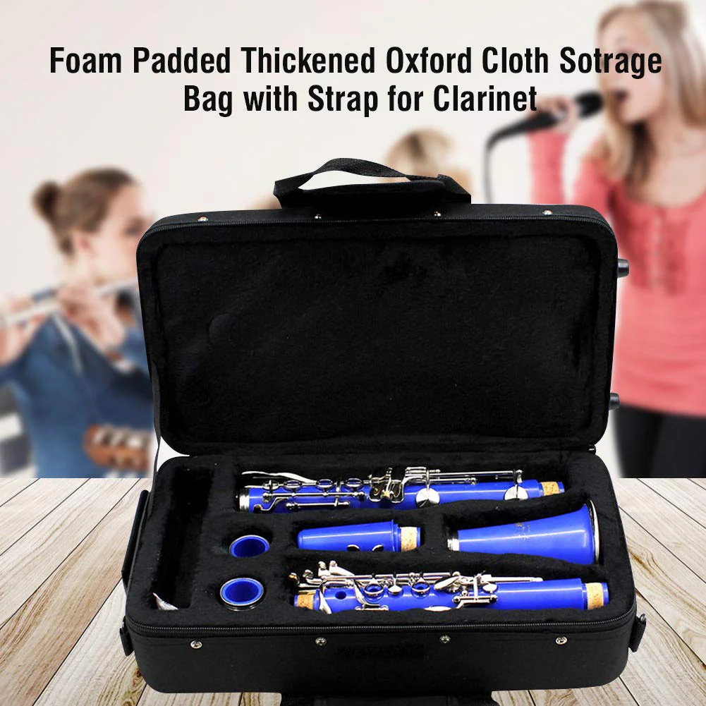 Clarinet Case,Water resistant Clarinet Bag Case Black Foam Padded Thickened Ox Cloth Storage Bag with Strap for Clarinet Case - Image 2