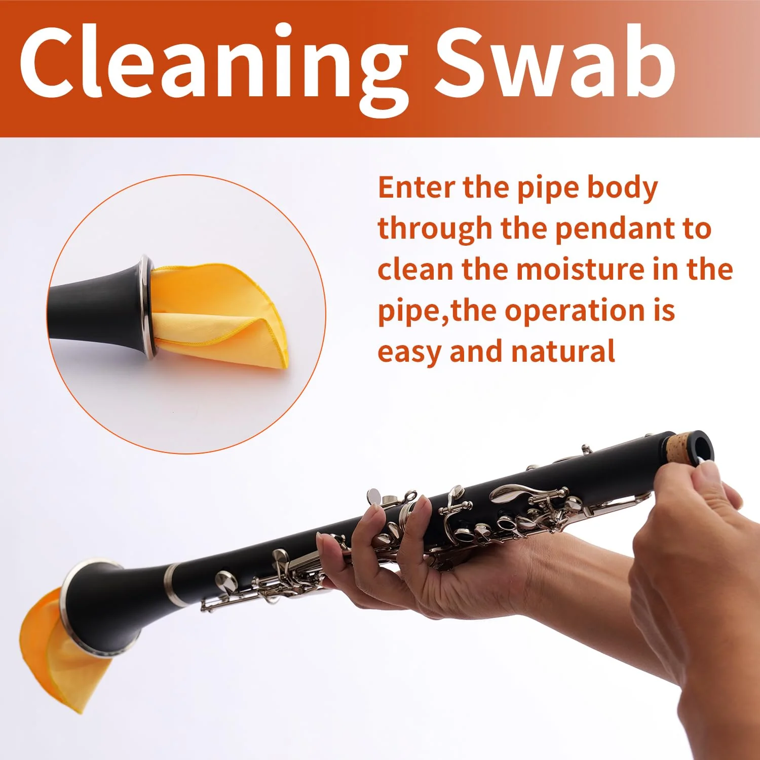 Clarinet Cleaning Kit 10-in-1, Clarinet Care Maintenance Set with Key Oil, Cork Grease, Lint-Free Microfiber Swab, Mouthpiece Brush, Woodwind Accessories for Students and Beginners - Image 3