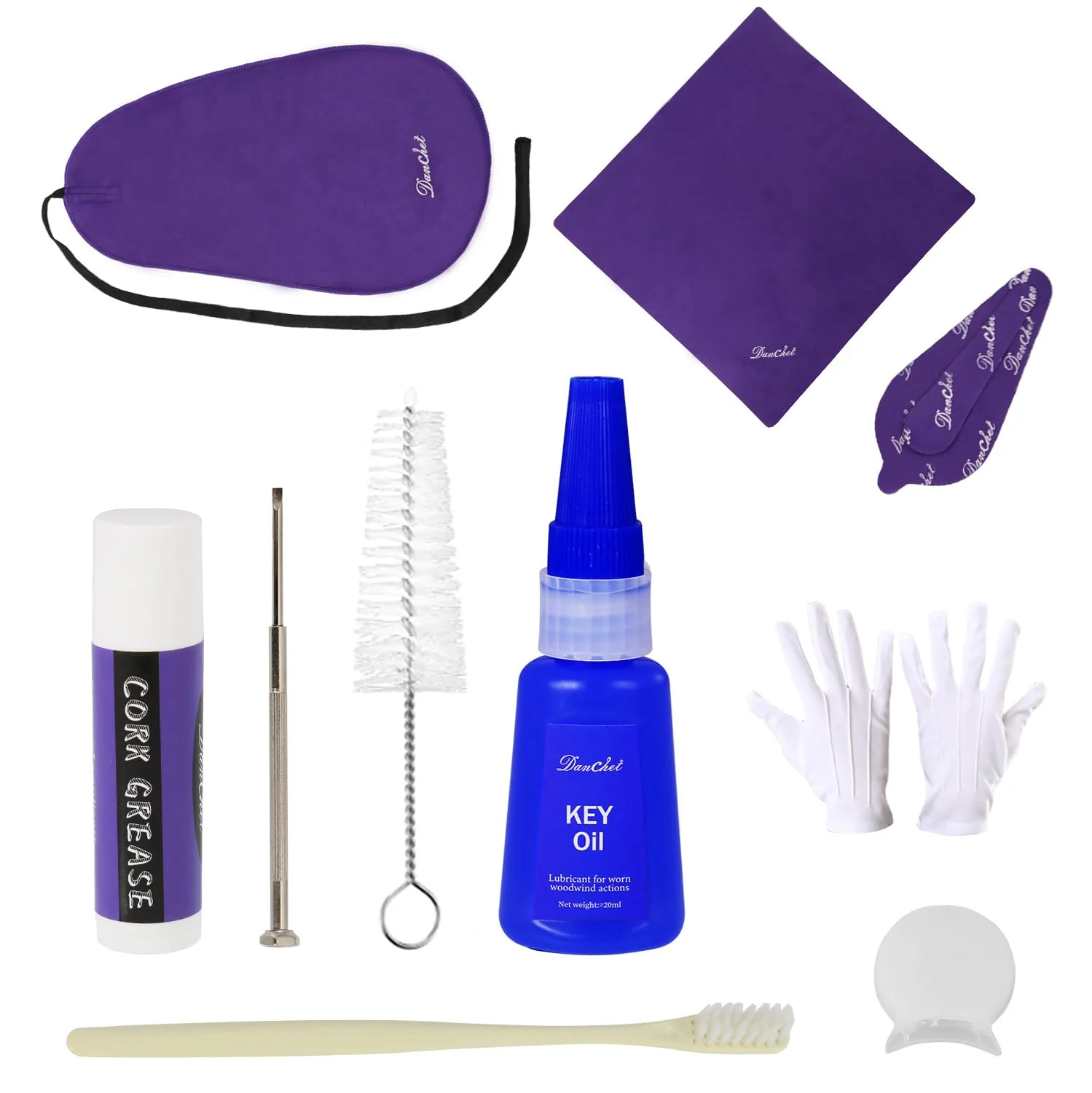 Clarinet Cleaning Kit, Clarinet and Saxophone Care Kit, Key Oil, Cork Grease, Cotton Swabs, Cleaning Cloth, Thumb Rest, Mouthpiece Brush, Screwdriver... - Image 2